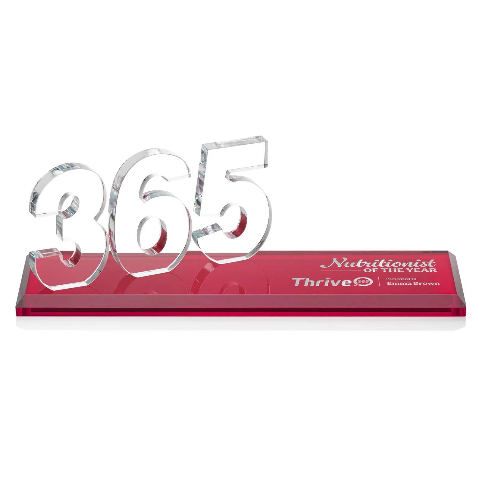 Promotional Starfire Crystal Number Award on Rosewood Base for retirement presentations