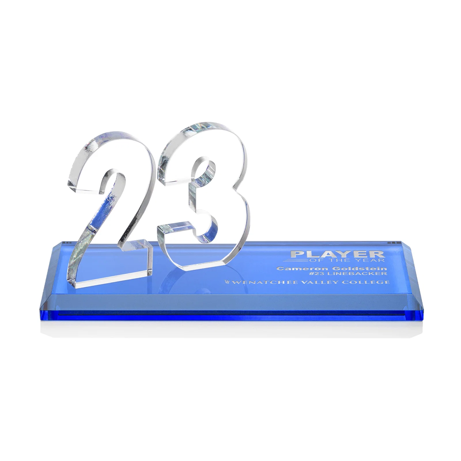 Promotional Starfire Crystal Number Award on Rosewood Base for graduation ceremonies