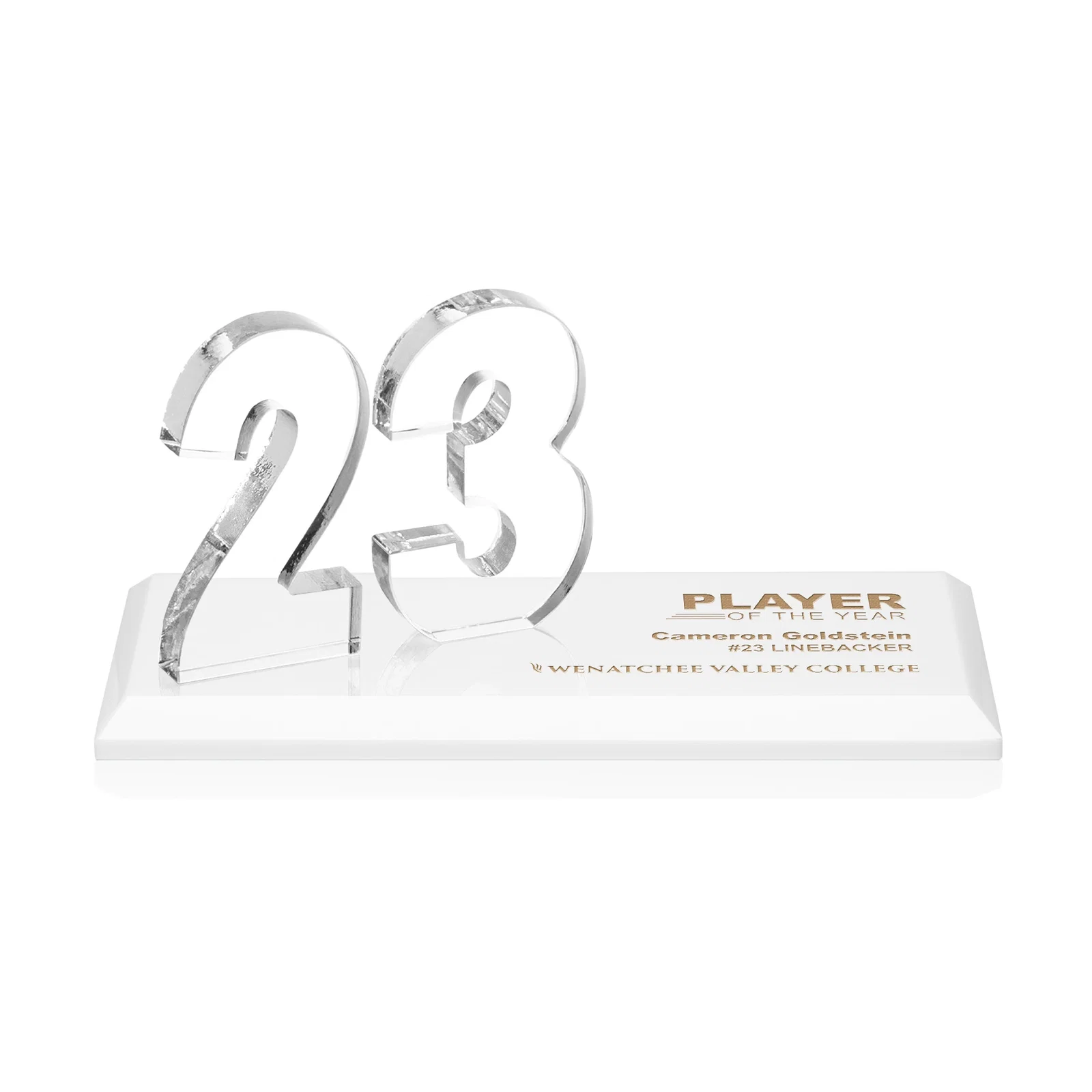 Promotional Starfire Crystal Number Award on Rosewood Base for company anniversary events