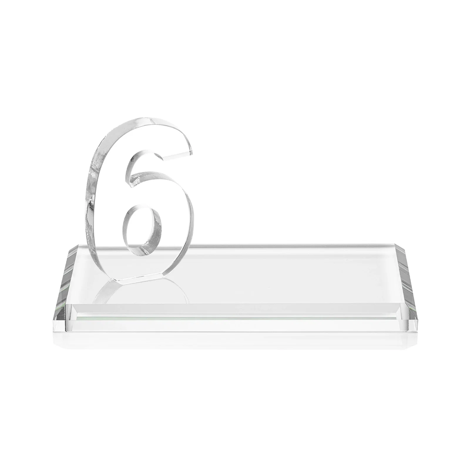 Custom engraved Starfire Crystal Number Award on Rosewood Base for service anniversary gifts