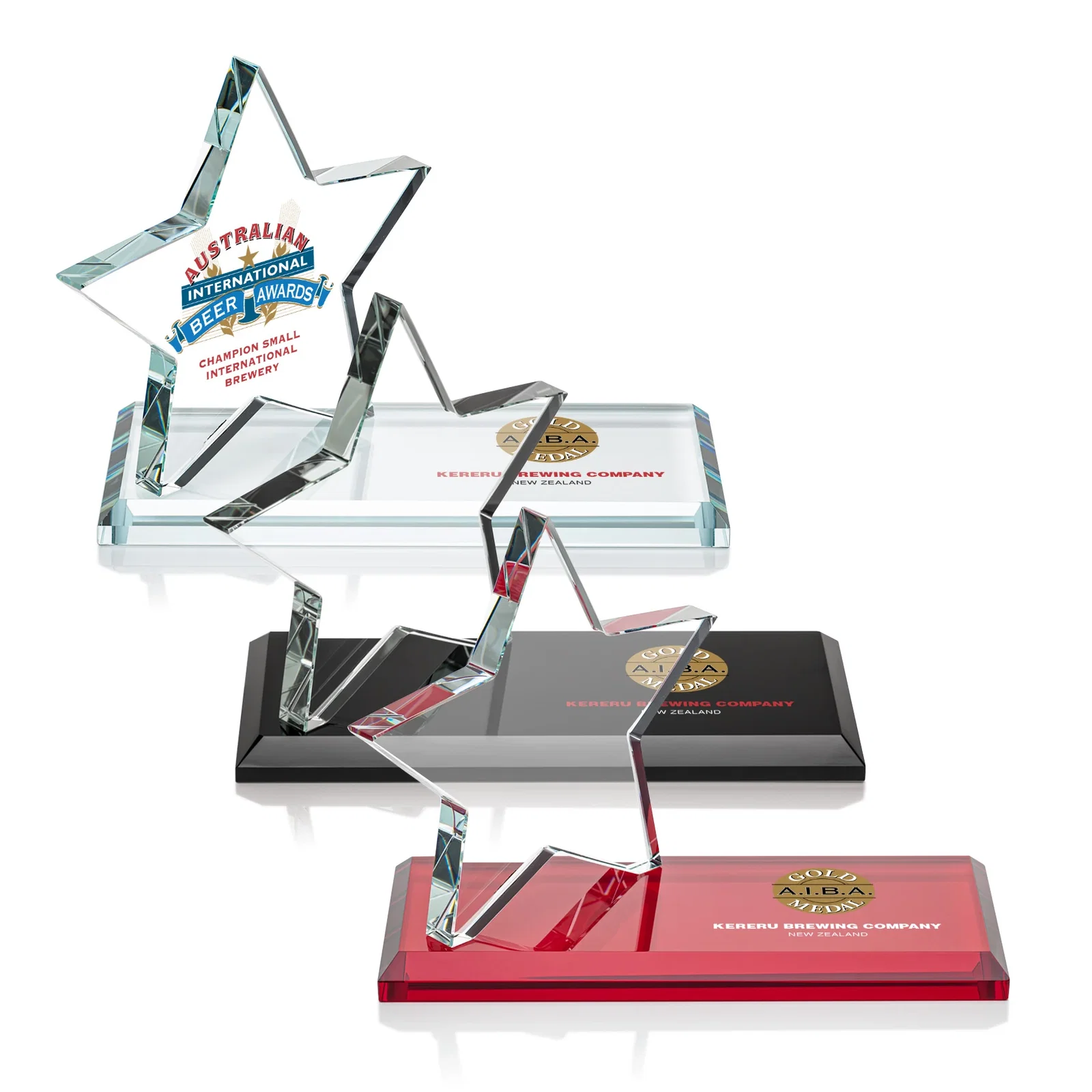 Personalized Starfire Crystal Star Award with a Second Position on the Back, desk awards for corporate award ceremonies
