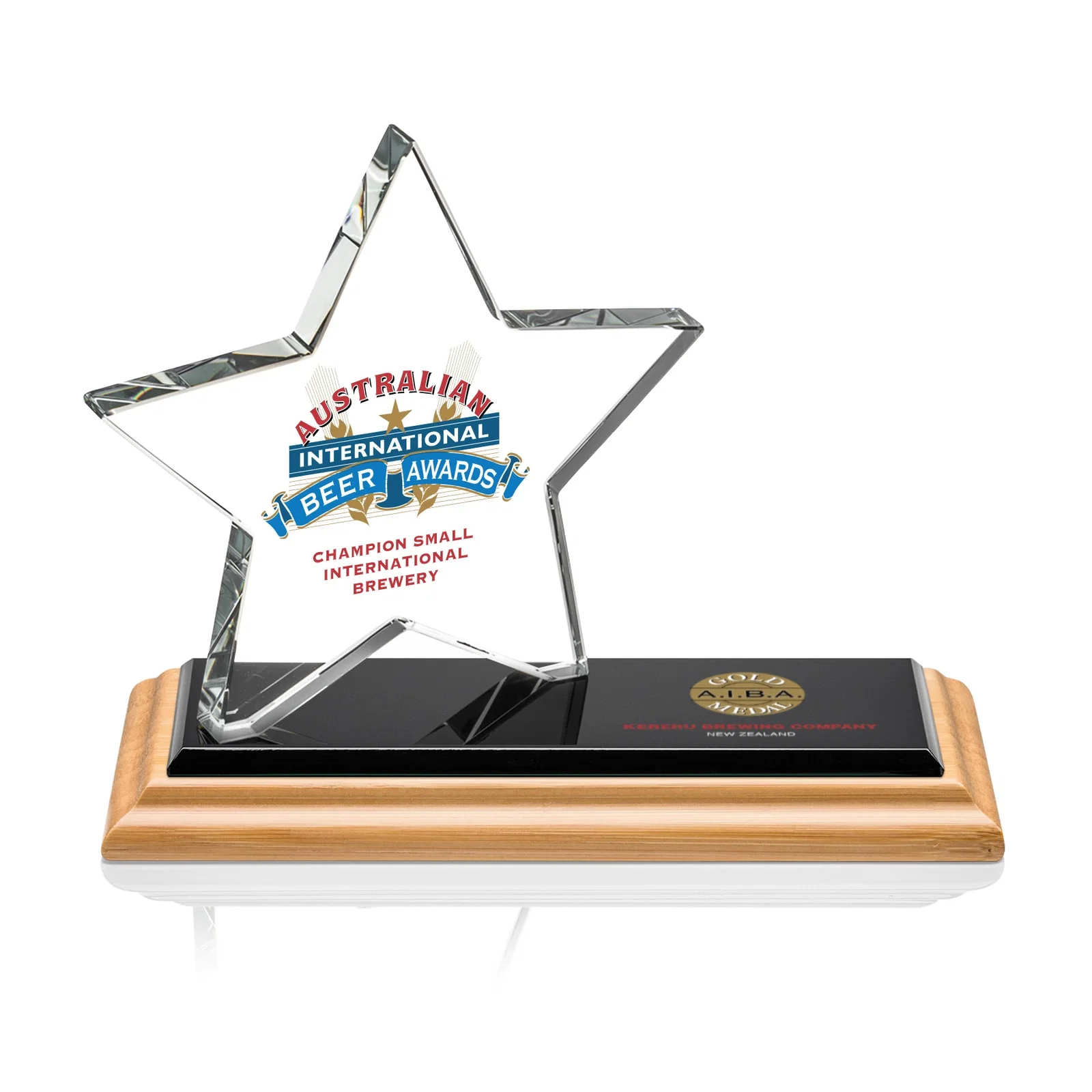 Personalized Starfire Crystal Star Award with a Second Position on the Back, desk awards for graduation ceremonies