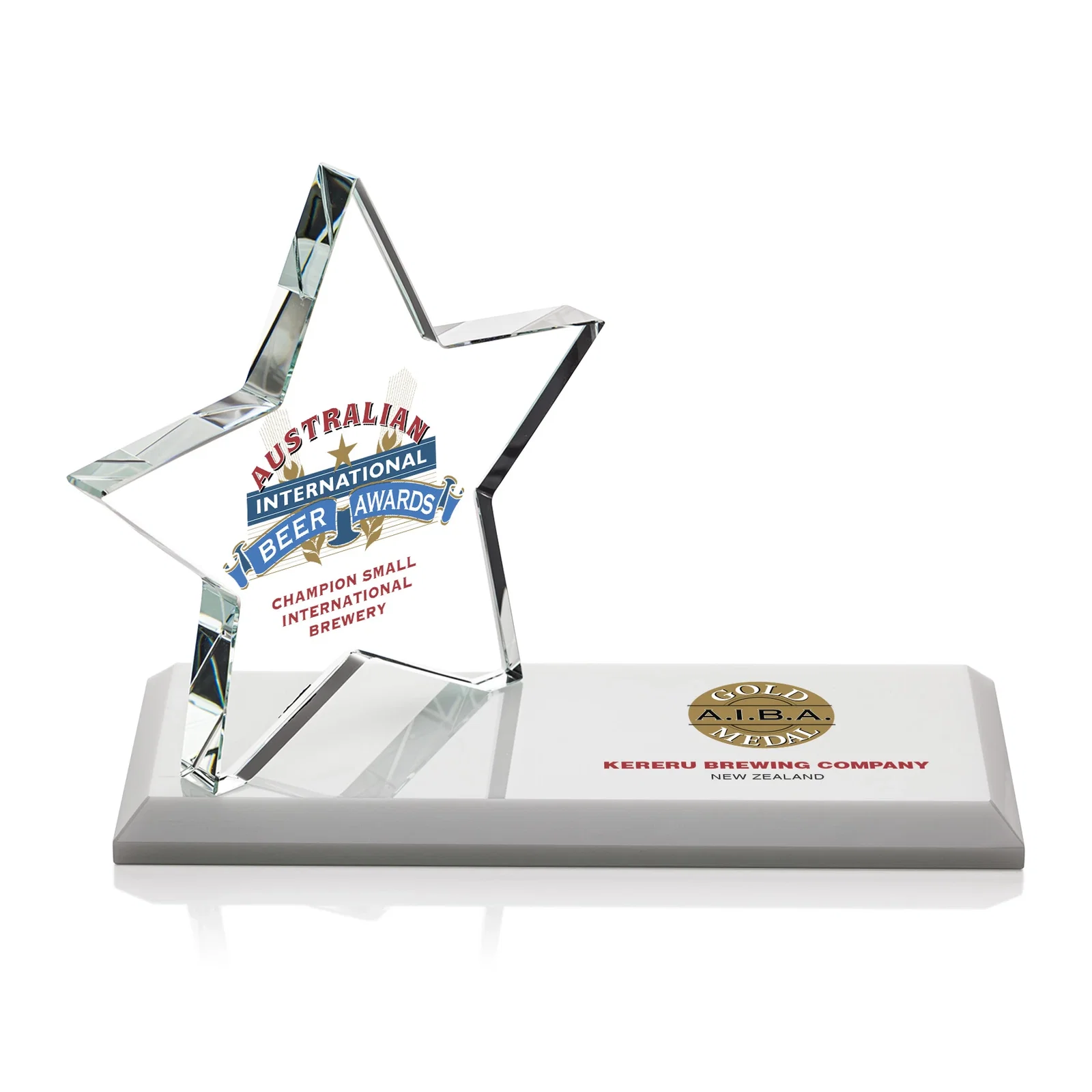 Personalized Starfire Crystal Star Award with a Second Position on the Back, desk awards for volunteer appreciation