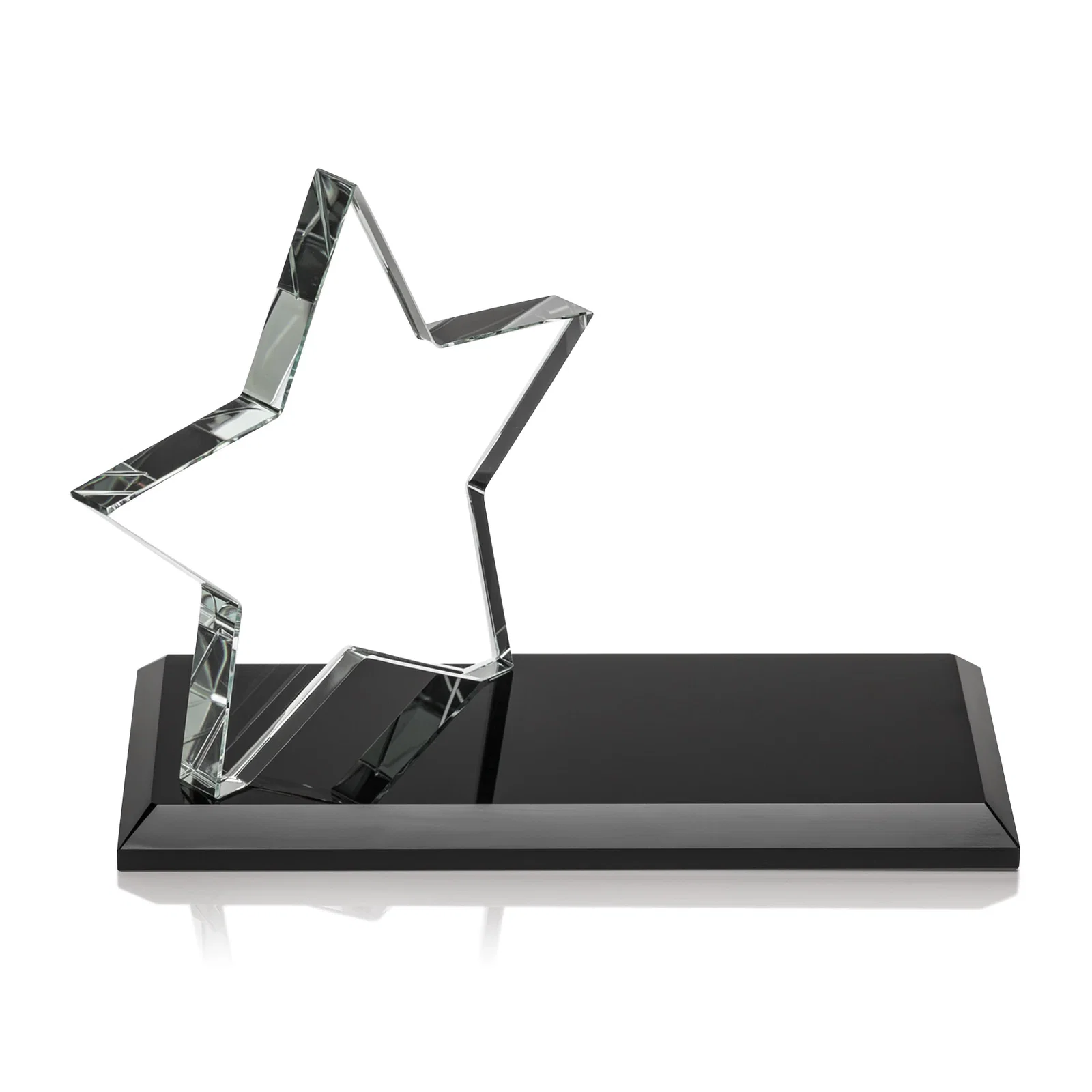 Promotional Starfire Crystal Star Award with a Second Position on the Back, desk awards for service anniversary gifts
