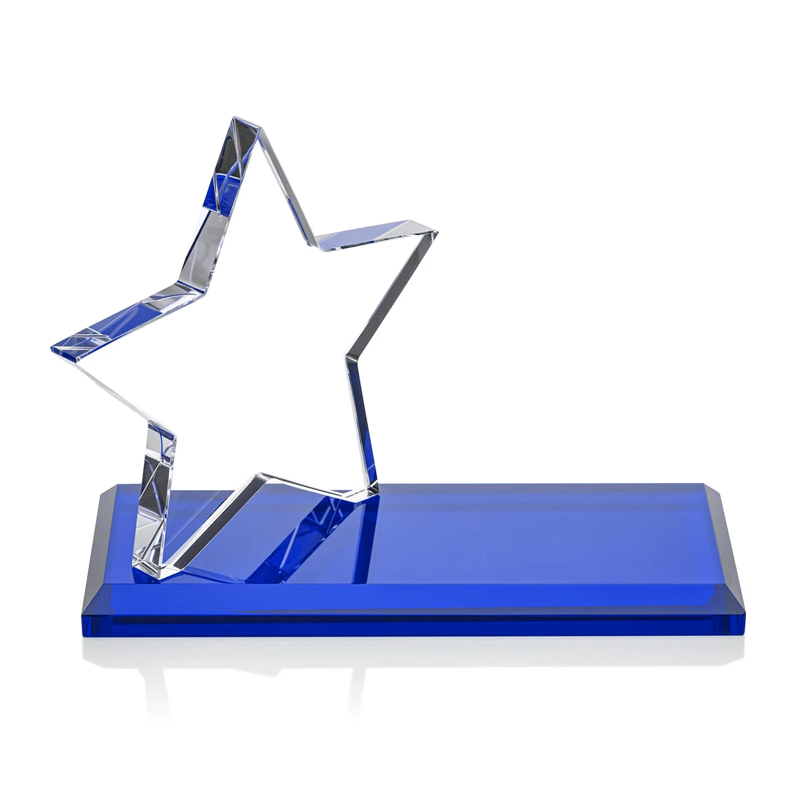 Promotional Starfire Crystal Star Award with a Second Position on the Back, desk awards for sales achievement awards