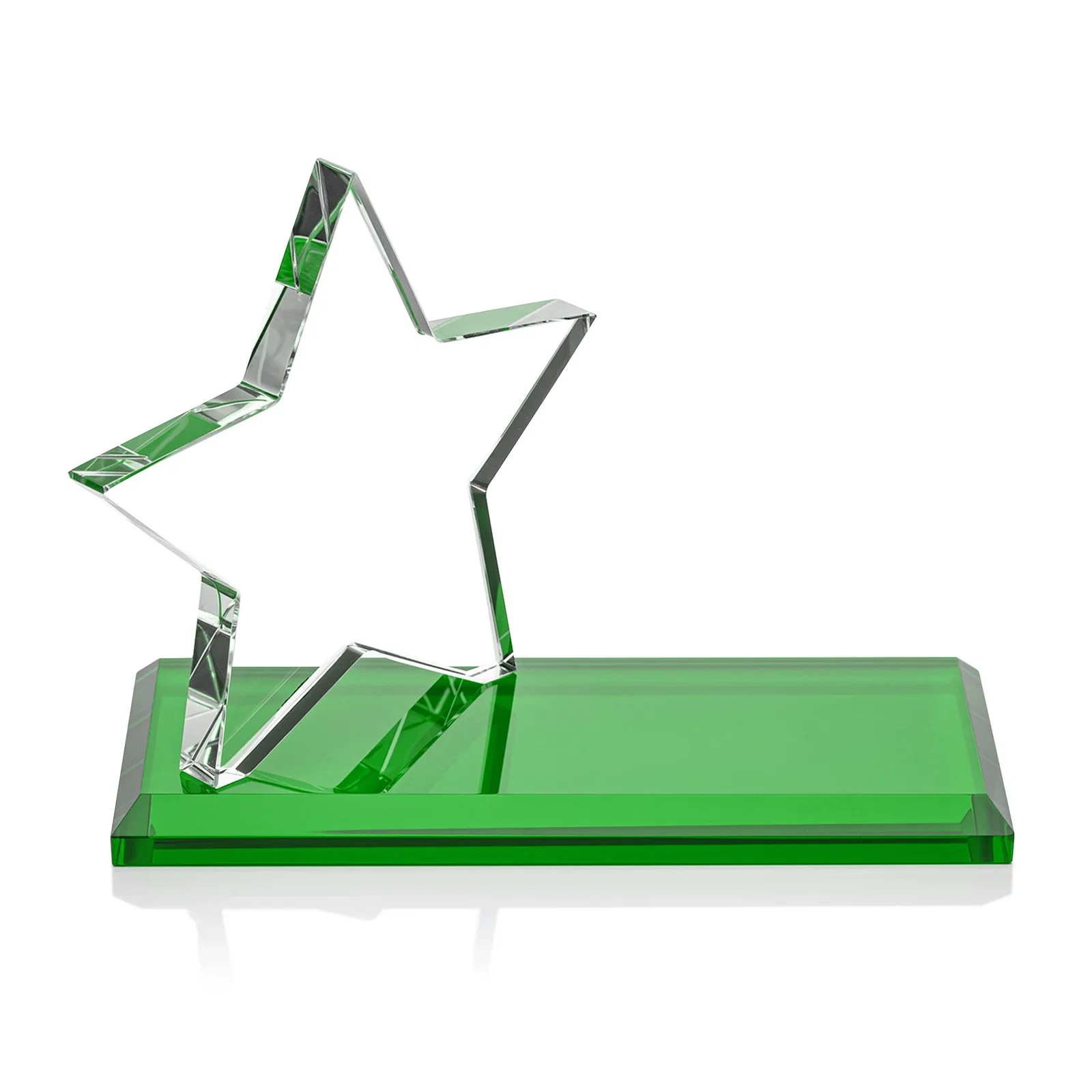 Promotional Starfire Crystal Star Award with a Second Position on the Back, desk awards for retirement presentations