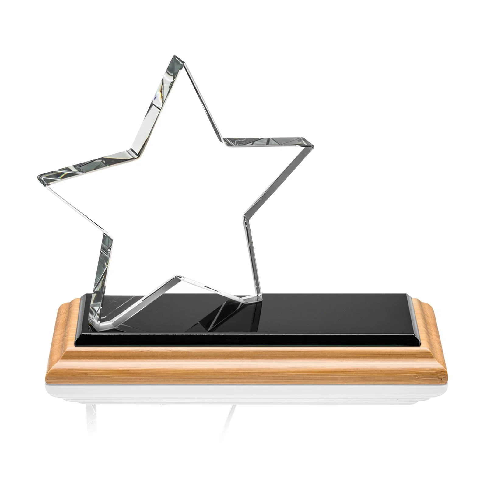 Promotional Starfire Crystal Star Award with a Second Position on the Back, desk awards for donor appreciation
