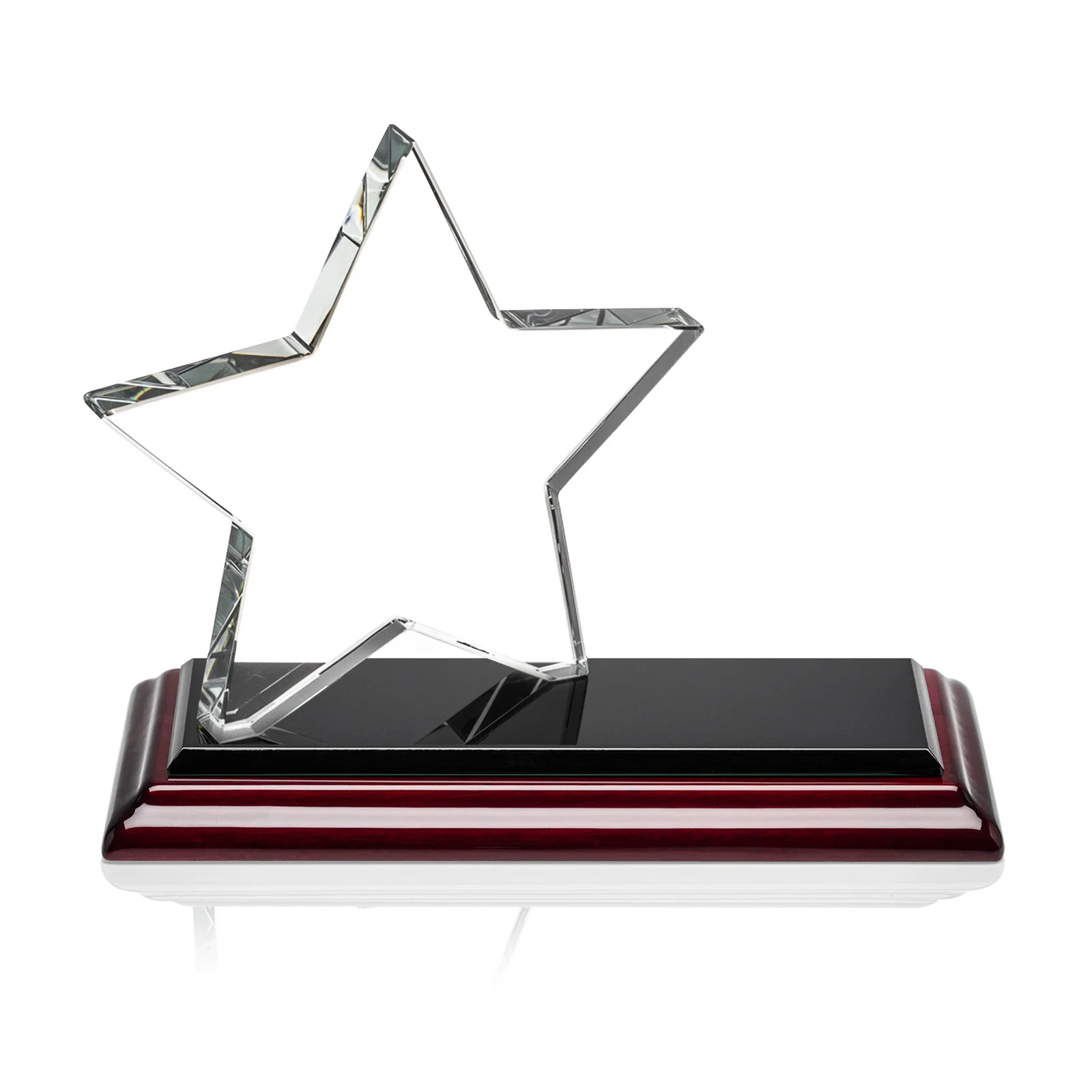 Promotional Starfire Crystal Star Award with a Second Position on the Back, desk awards for graduation ceremonies