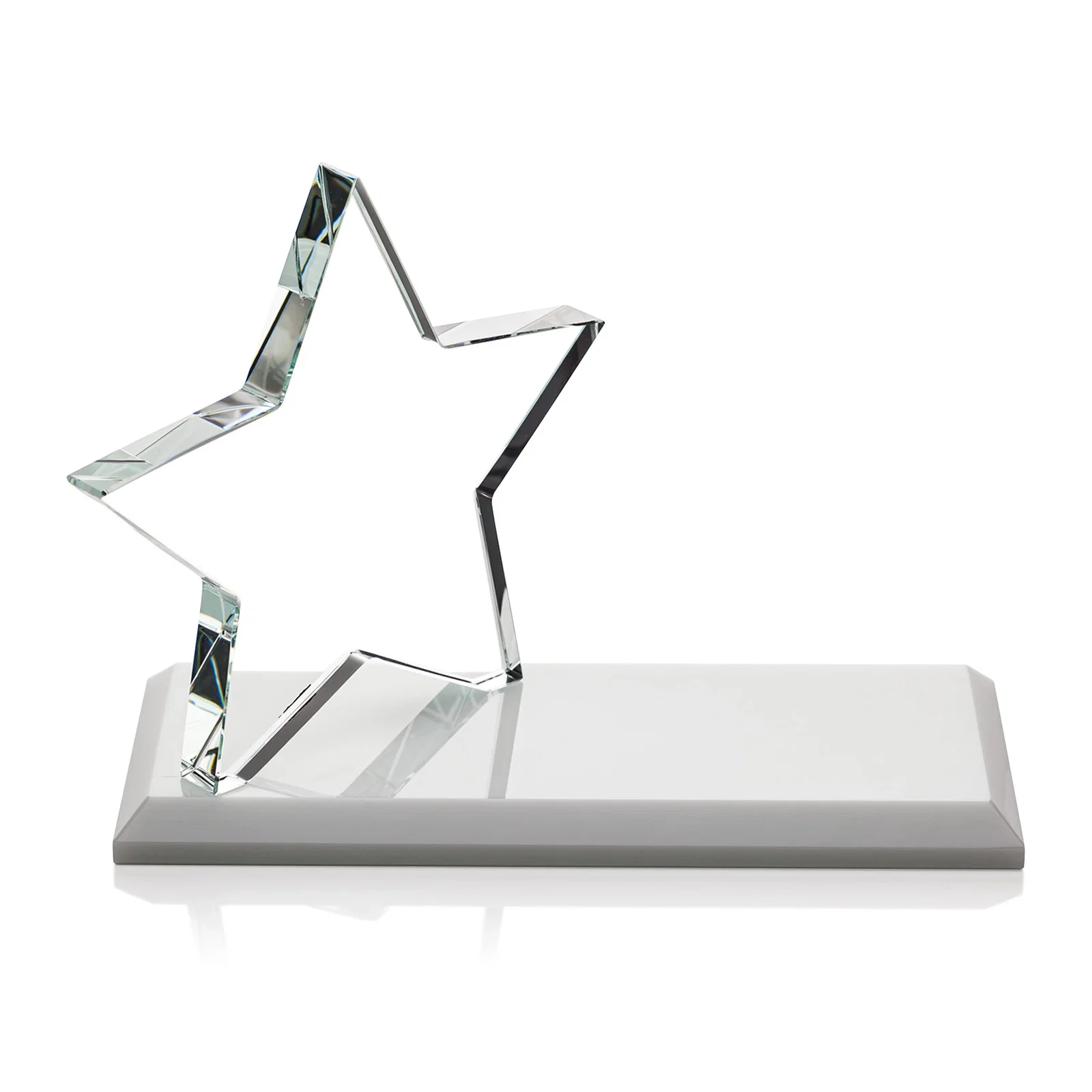 Promotional Starfire Crystal Star Award with a Second Position on the Back, desk awards for safety achievement programs