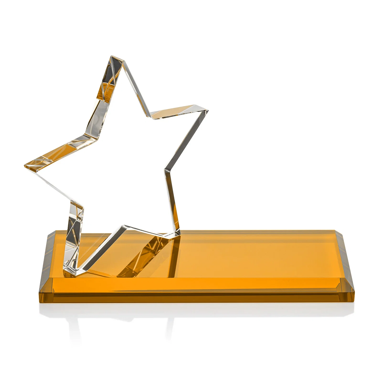 Promotional Starfire Crystal Star Award with a Second Position on the Back, desk awards for dealer and partner awards