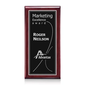 Rosewood Piano Finish Wall Plaque with 4 x 10 Inch Engraved Plate