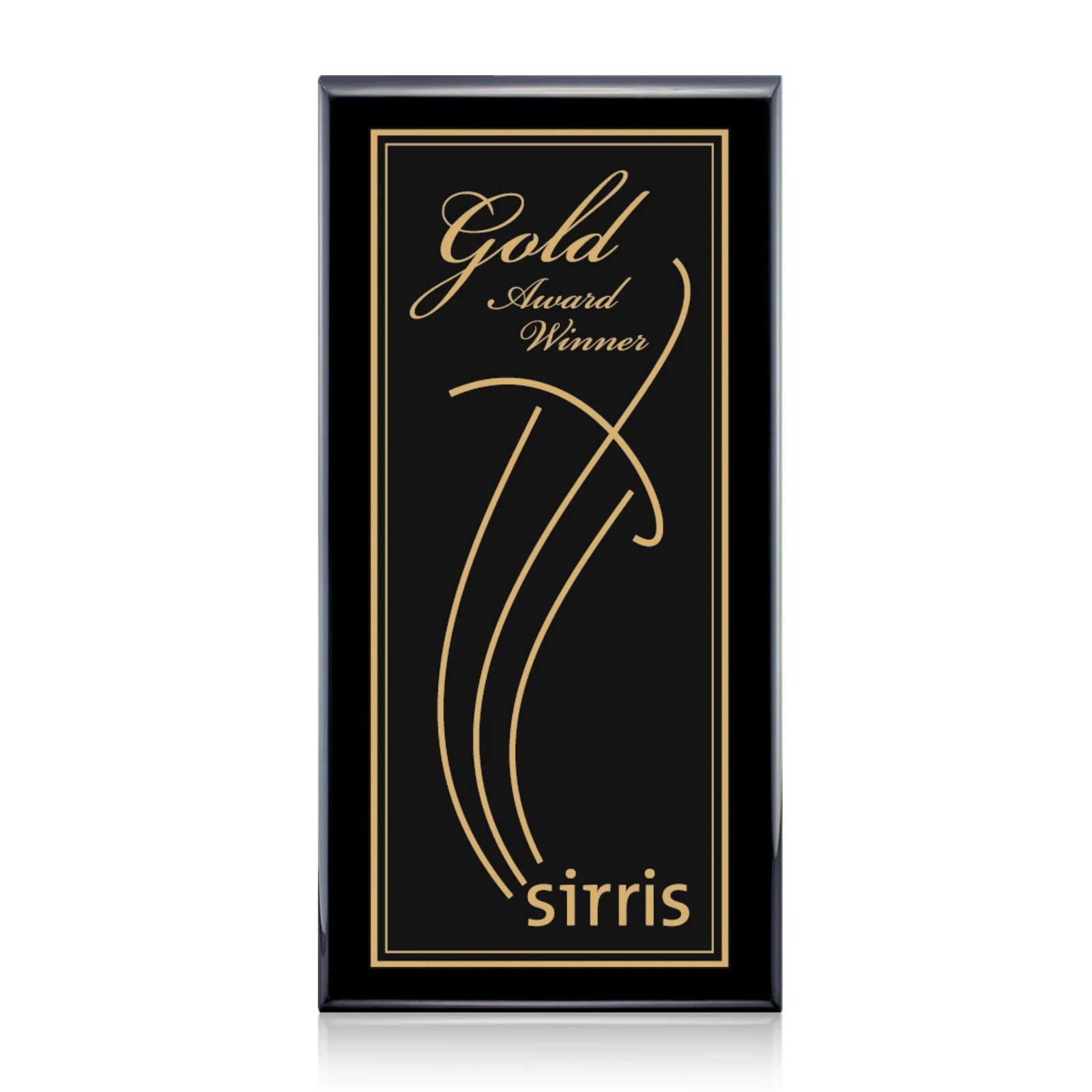 Custom Rosewood Piano Finish Plaque with Laser Engraved Plate for employee recognition
