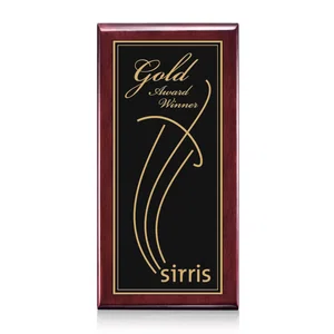 Rosewood Piano Finish Plaque with Laser Engraved Plate