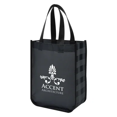 Gray and black bag shown from the front