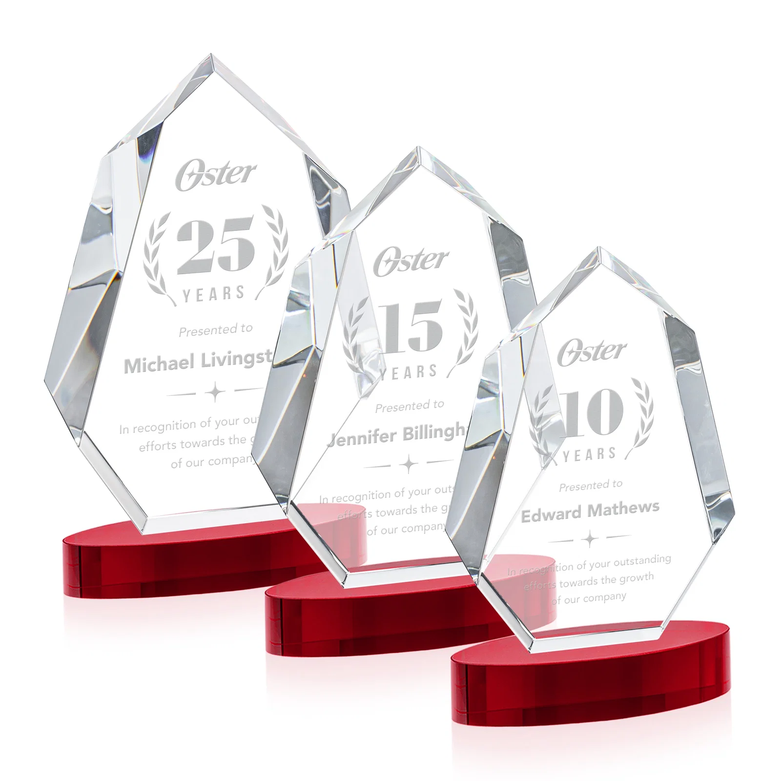 Promotional Extra-Thick Optical Crystal Award on an Oval Base, awards for employee recognition
