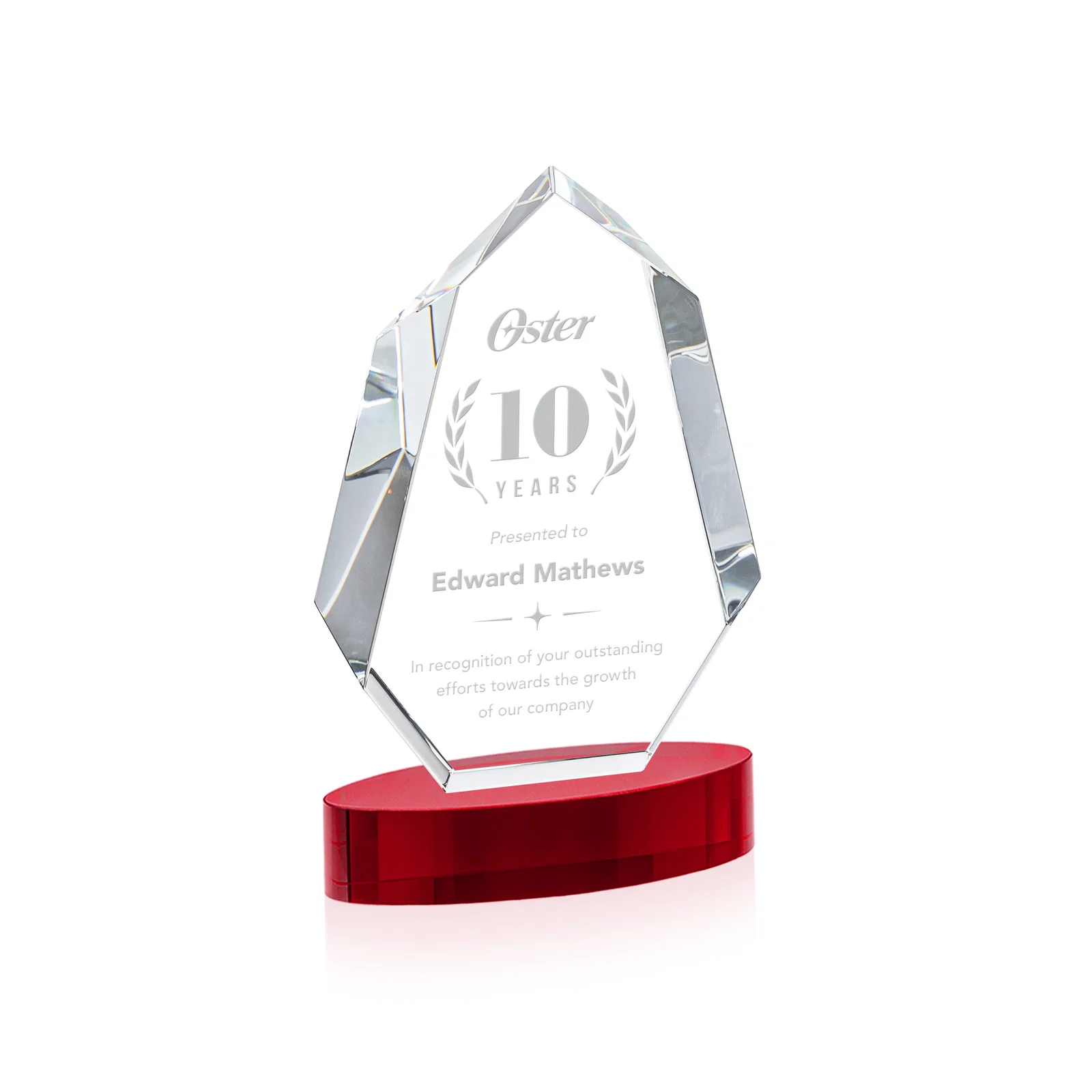 Promotional Extra-Thick Optical Crystal Award on an Oval Base, awards for corporate award ceremonies