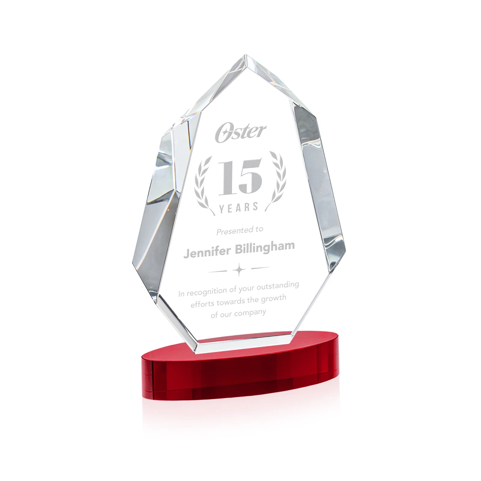 Promotional Extra-Thick Optical Crystal Award on an Oval Base, awards for service anniversary gifts