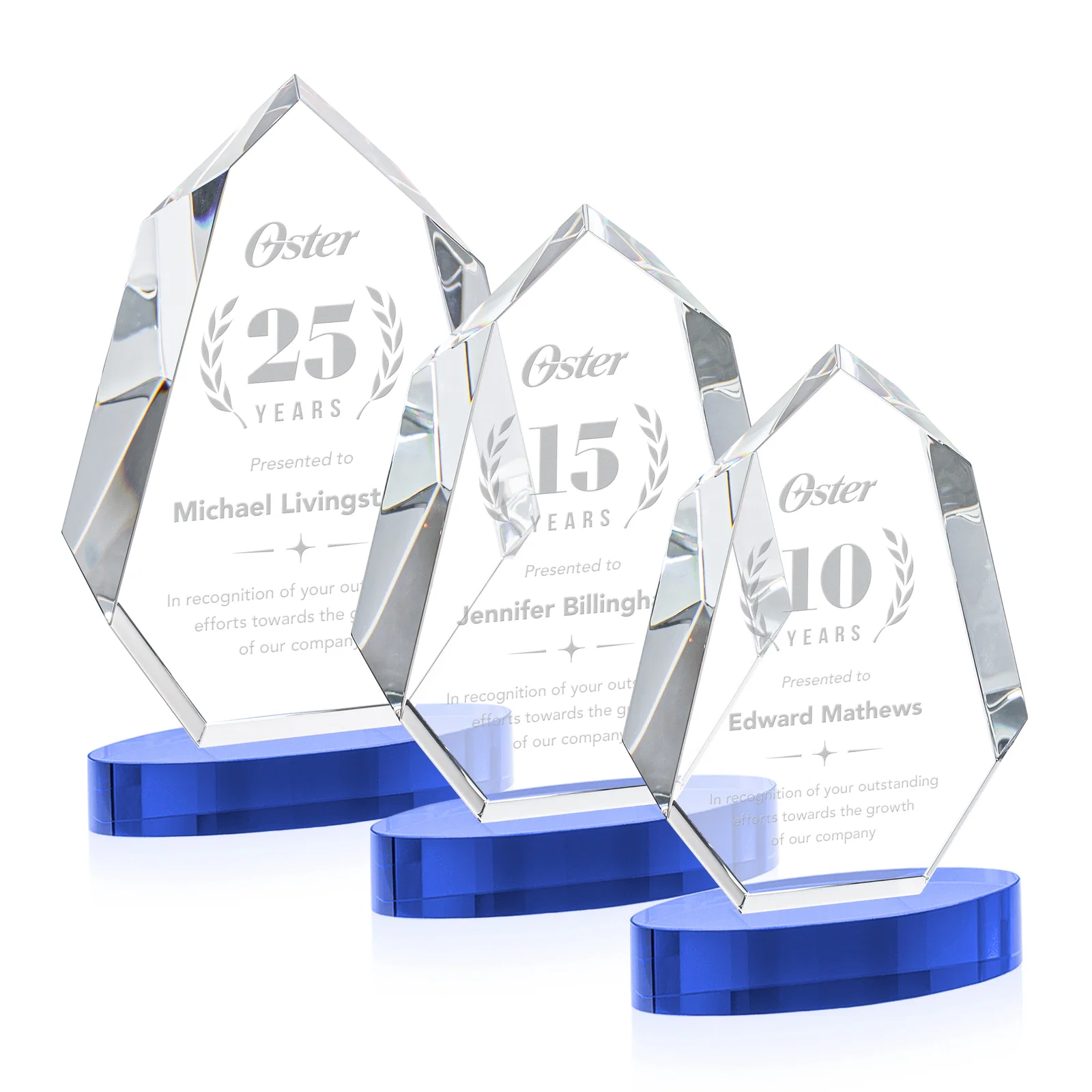 Promotional Extra-Thick Optical Crystal Award on an Oval Base, awards for retirement presentations