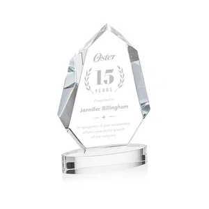 Extra-Thick Optical Crystal Award on an Oval Base