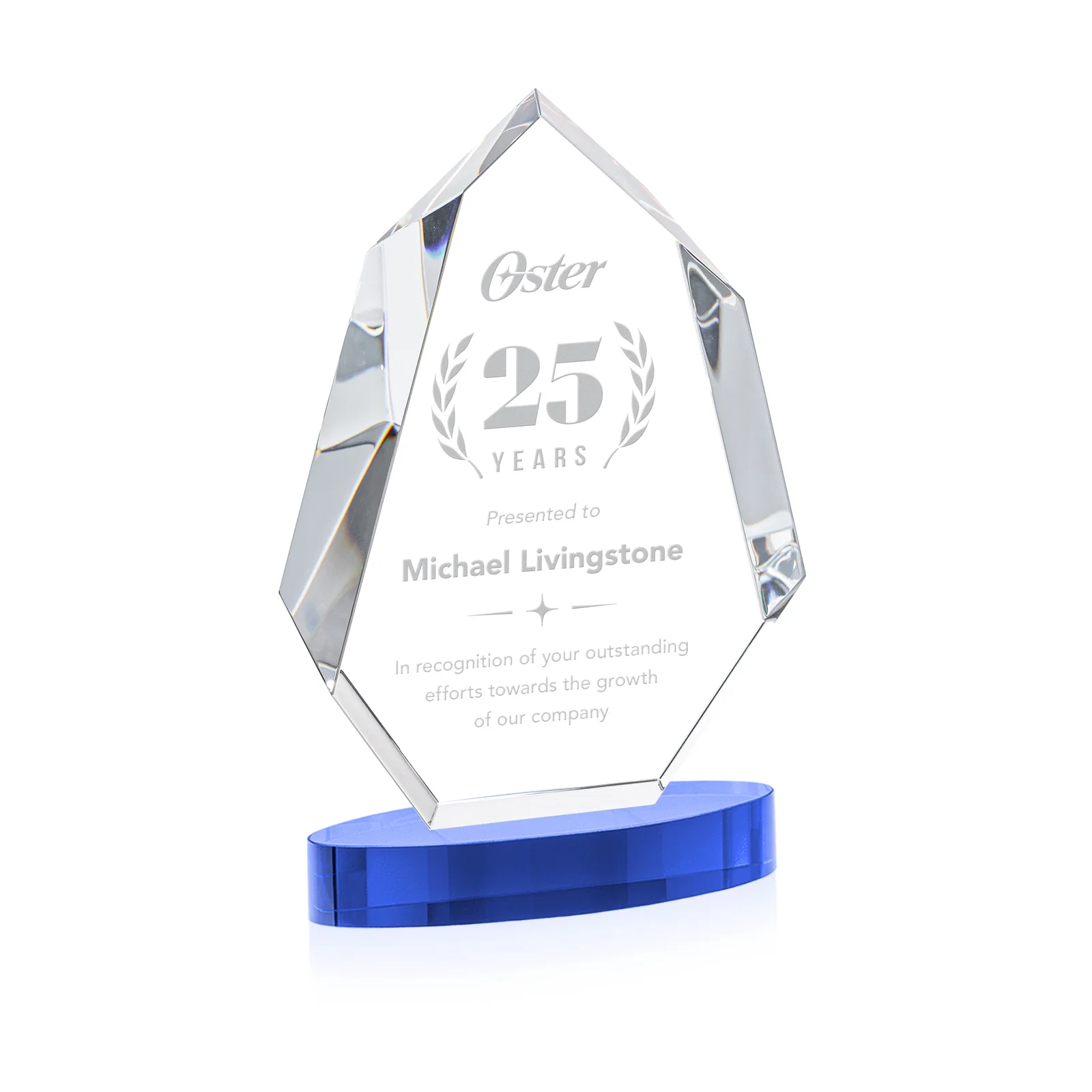 Promotional Extra-Thick Optical Crystal Award on an Oval Base, awards for graduation ceremonies