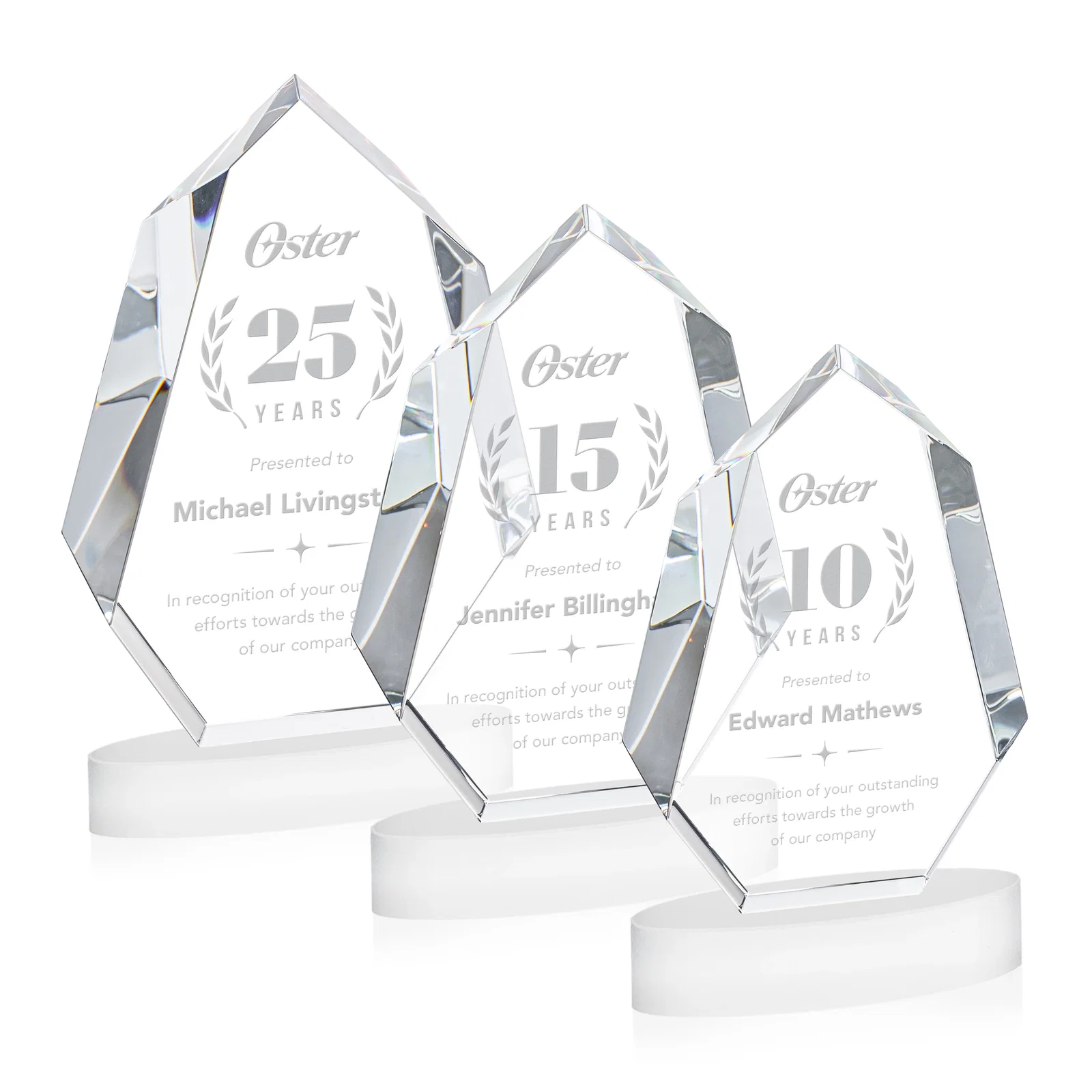 Promotional Extra-Thick Optical Crystal Award on an Oval Base, awards for safety achievement programs