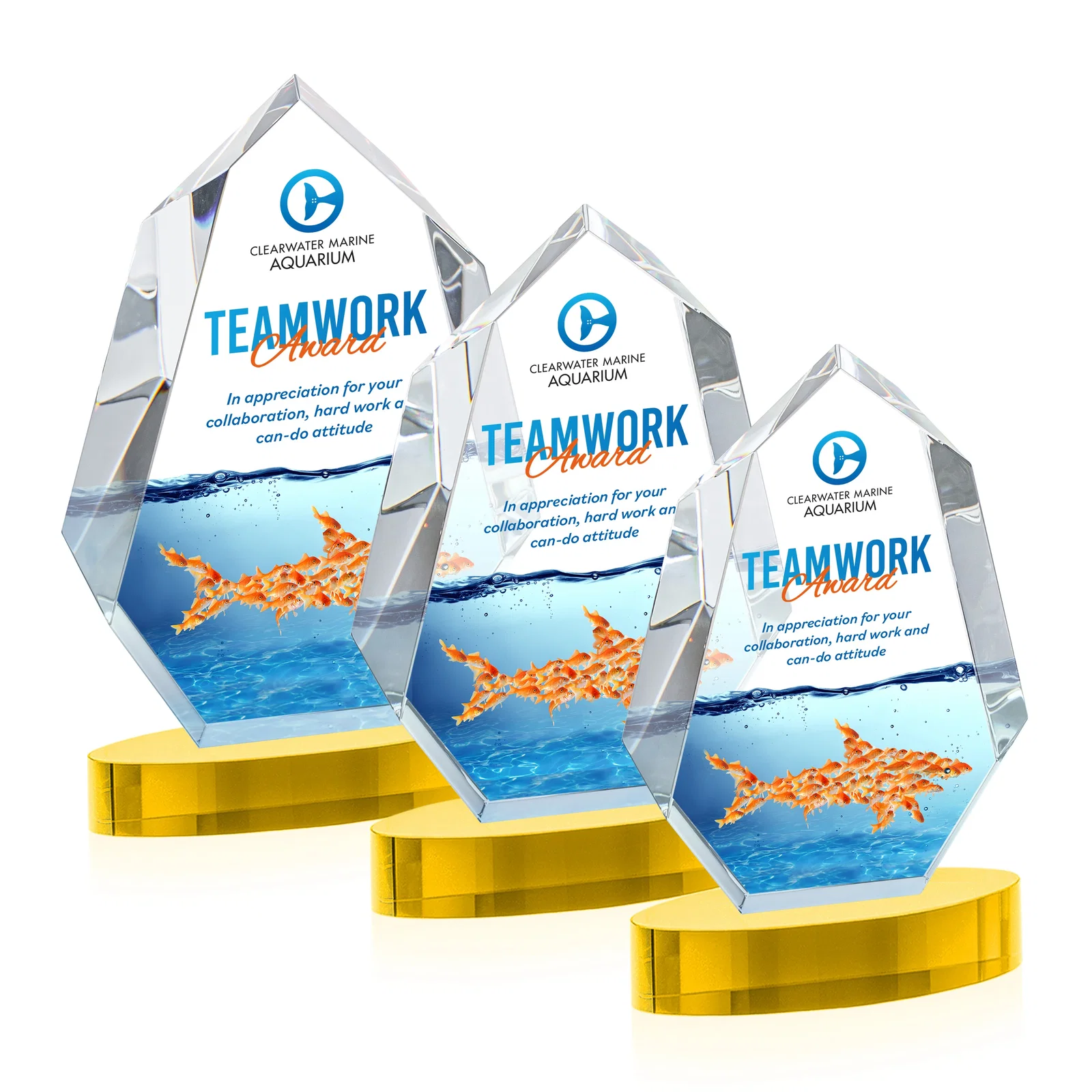 Branded Extra-Thick Optical Crystal Award on an Oval Base, awards for safety achievement programs