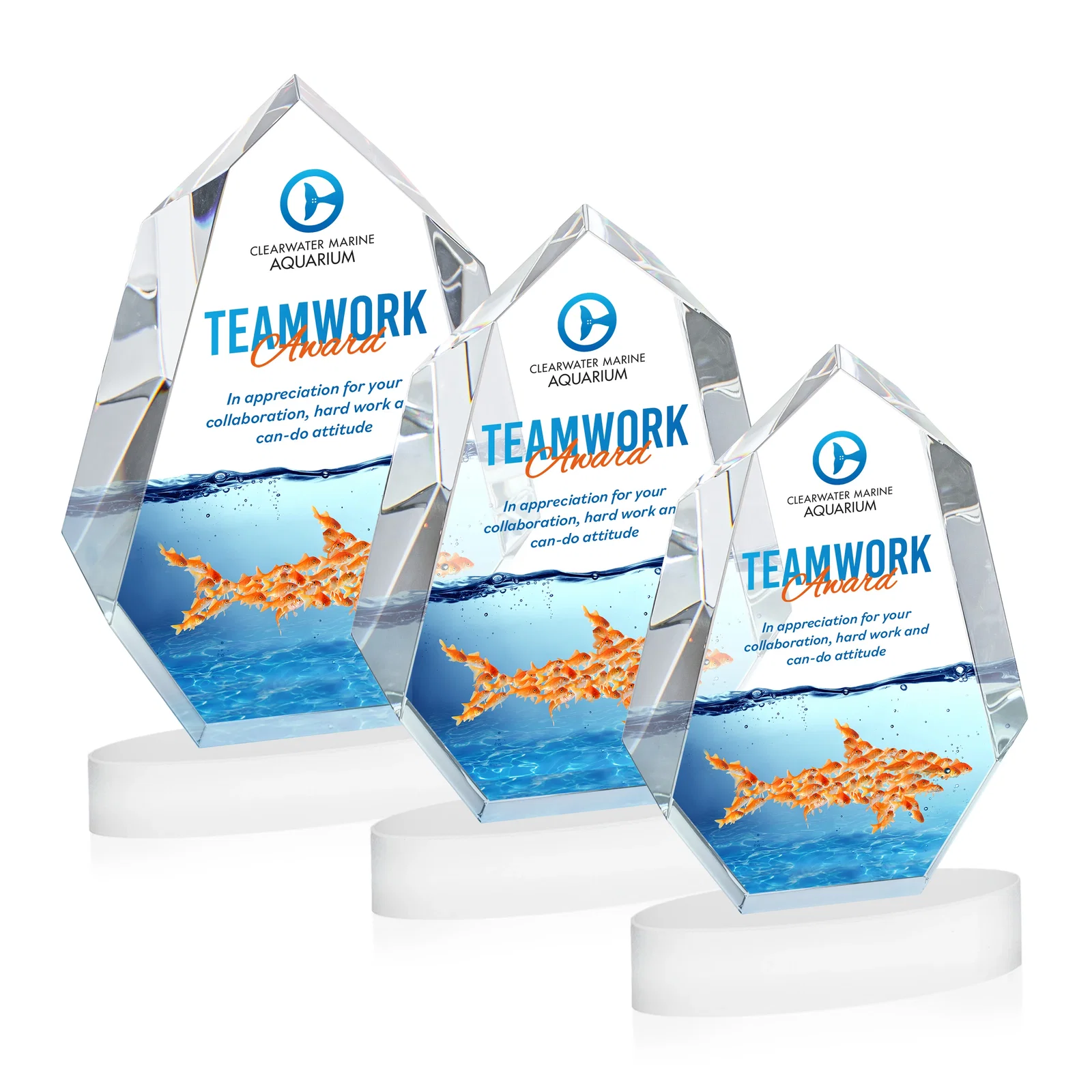 Customized Extra-Thick Optical Crystal Award on an Oval Base, awards for safety achievement programs