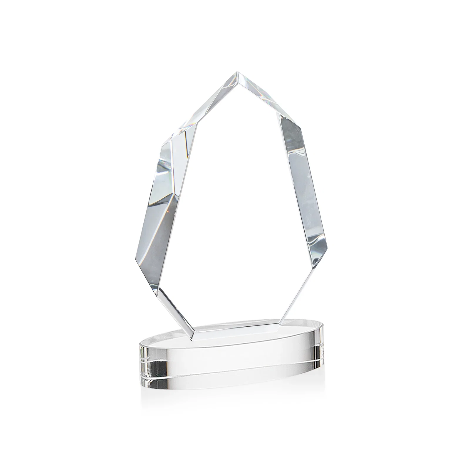 Custom engraved Extra-Thick Optical Crystal Award on an Oval Base, awards for employee recognition