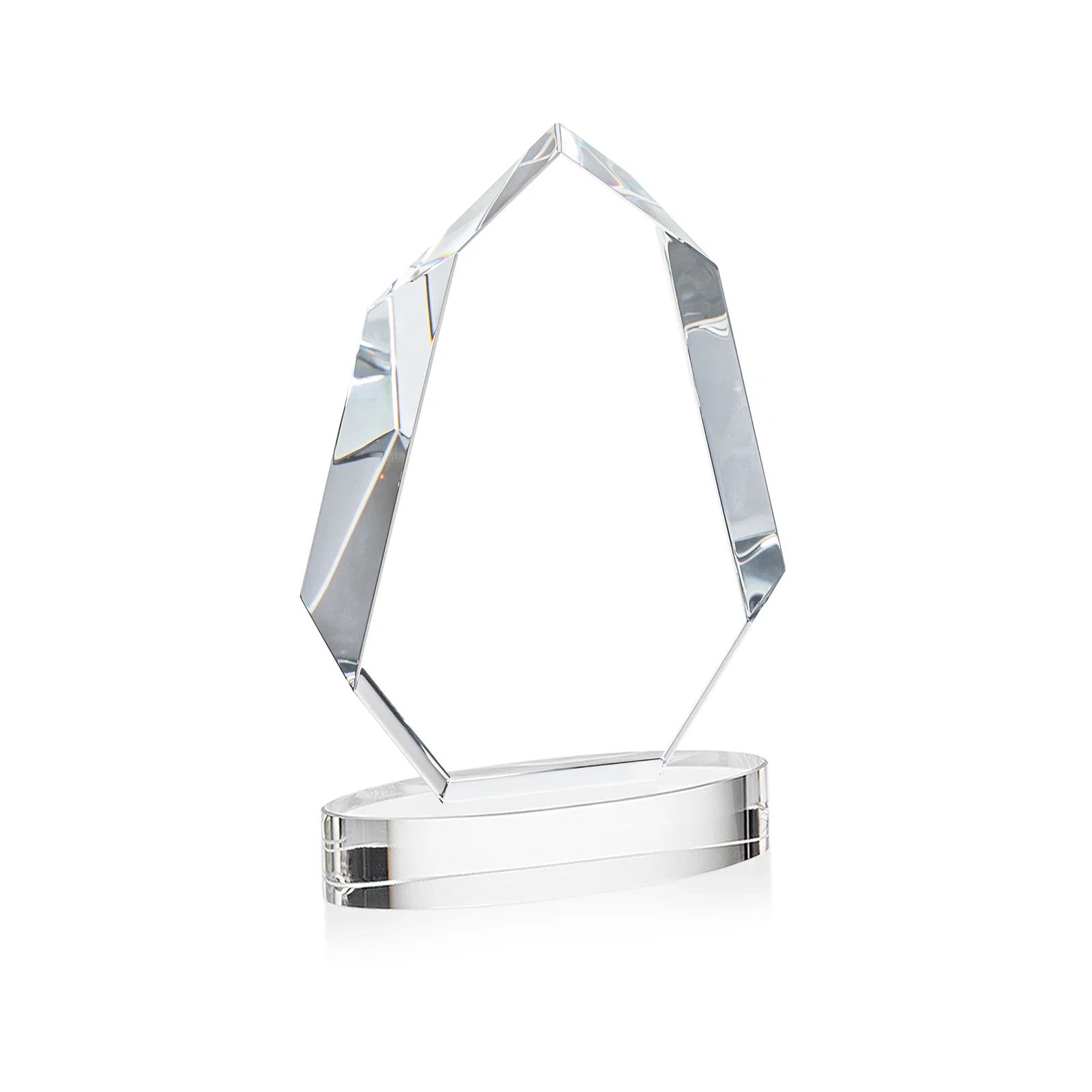 Custom engraved Extra-Thick Optical Crystal Award on an Oval Base, awards for corporate award ceremonies