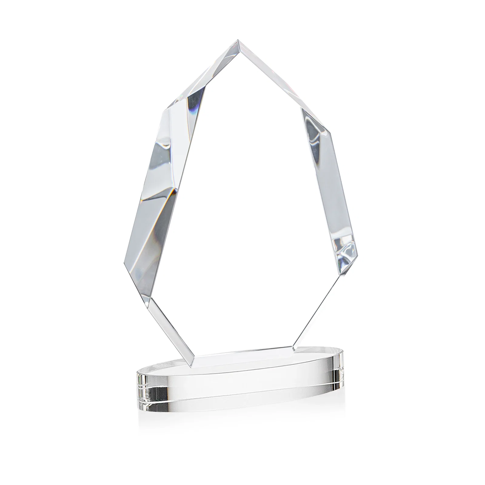 Custom engraved Extra-Thick Optical Crystal Award on an Oval Base, awards for service anniversary gifts