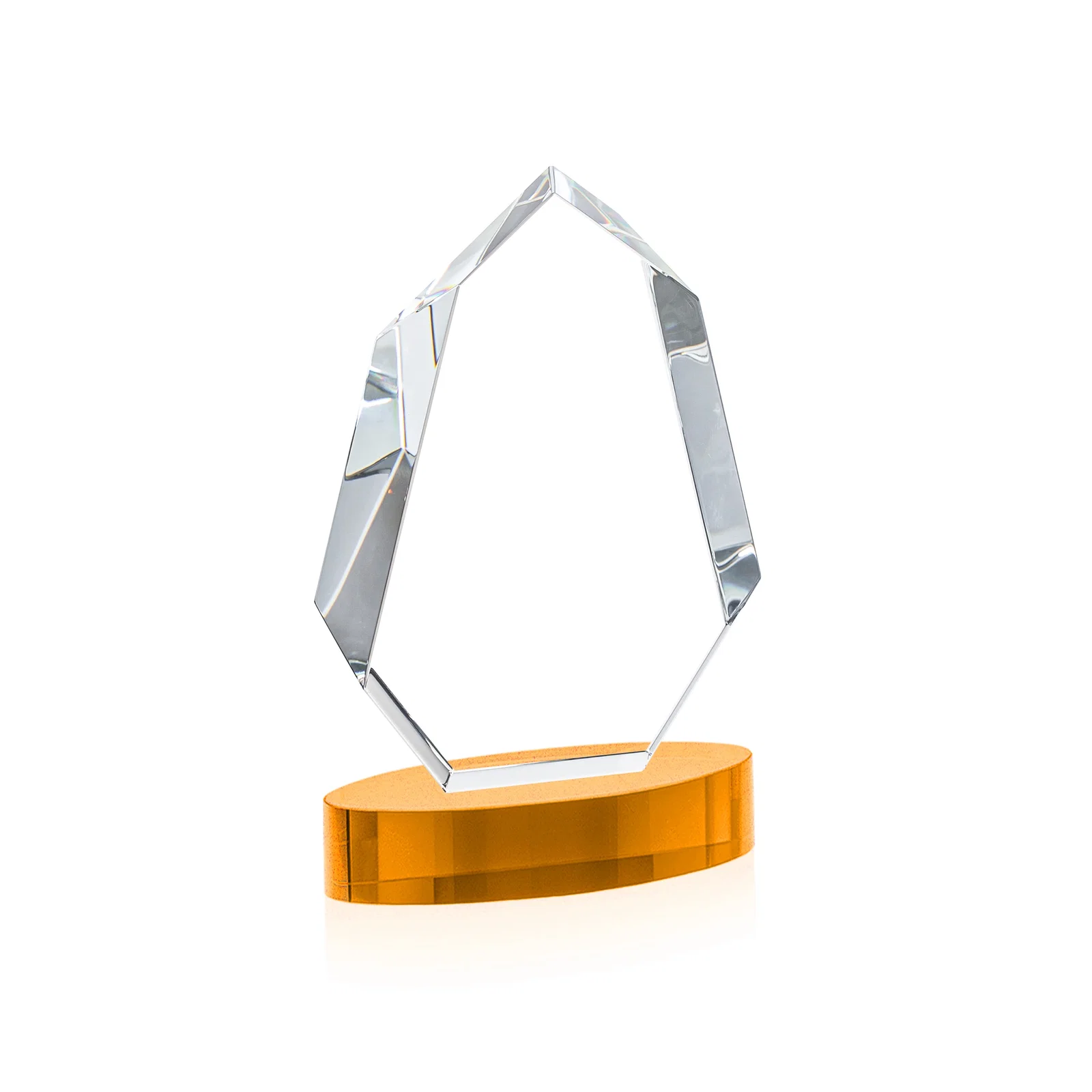 Custom engraved Extra-Thick Optical Crystal Award on an Oval Base, awards for sales achievement awards