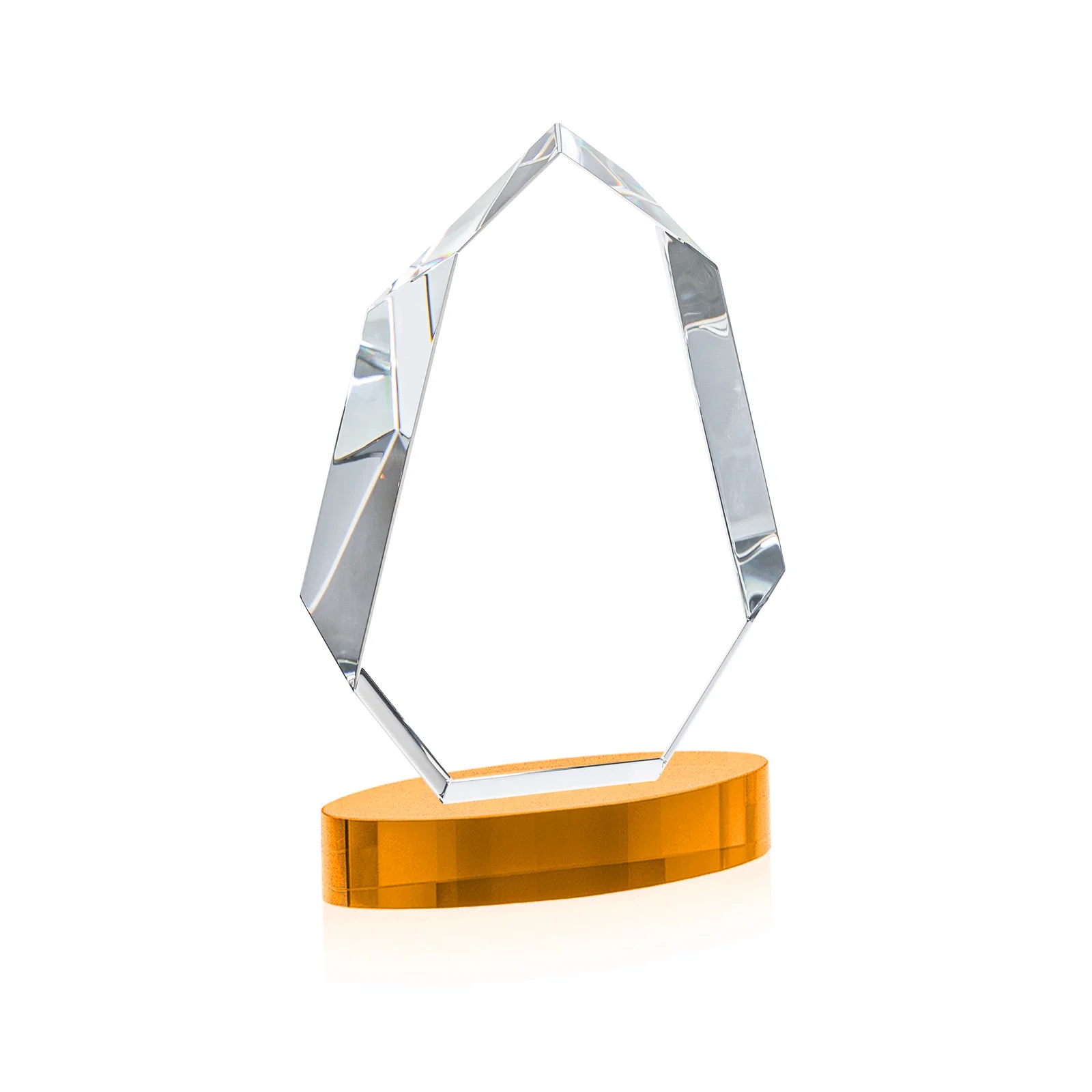 Custom engraved Extra-Thick Optical Crystal Award on an Oval Base, awards for retirement presentations