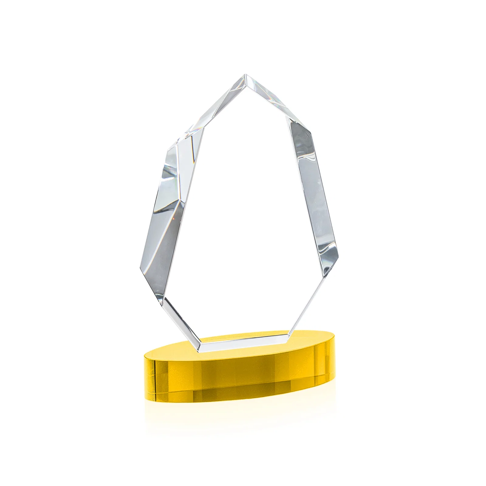 Custom engraved Extra-Thick Optical Crystal Award on an Oval Base, awards for donor appreciation