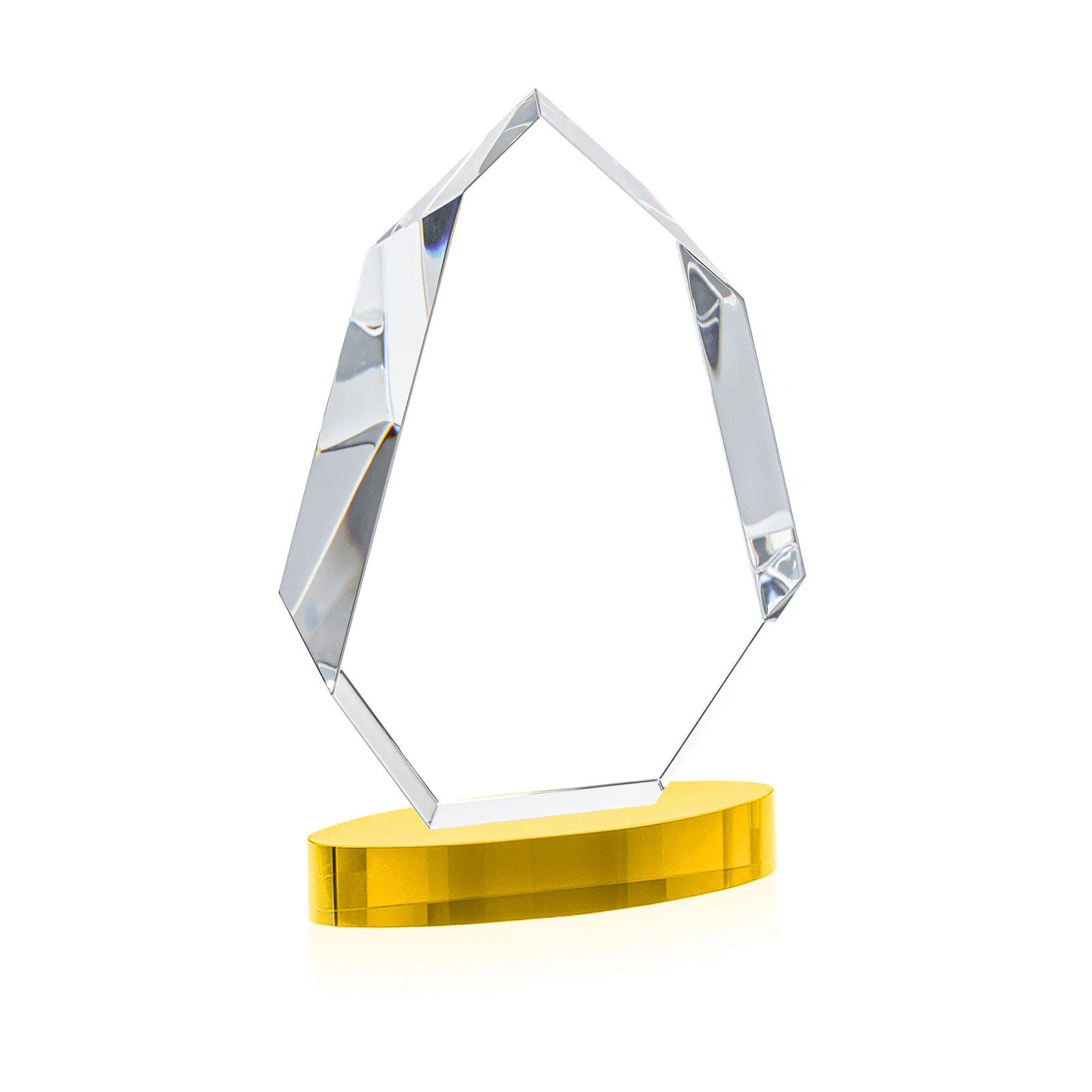 Custom engraved Extra-Thick Optical Crystal Award on an Oval Base, awards for safety achievement programs