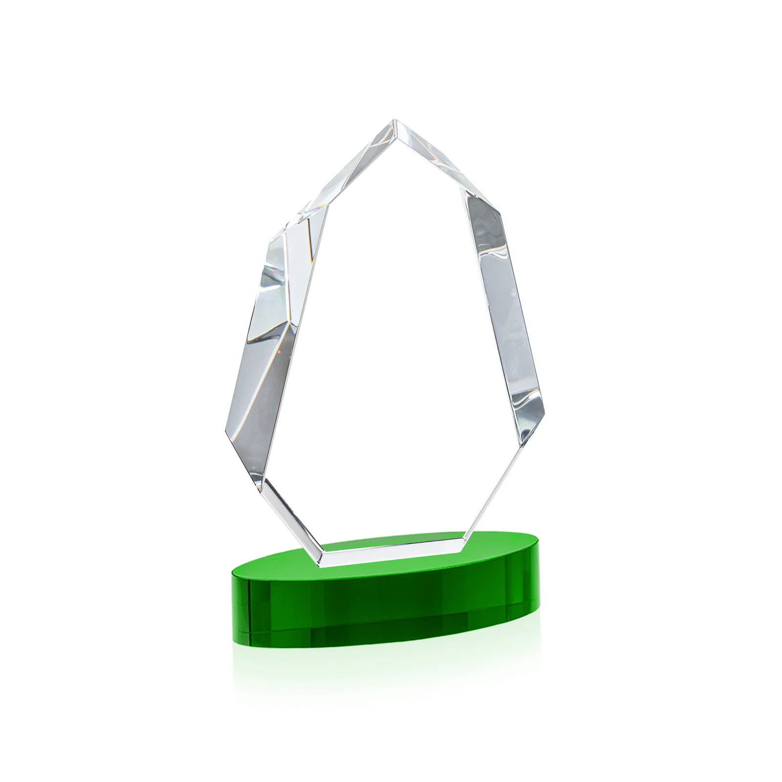 Custom engraved Extra-Thick Optical Crystal Award on an Oval Base, awards for volunteer appreciation