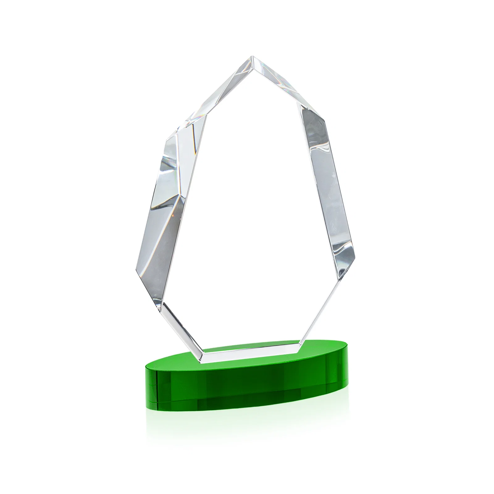 Custom engraved Extra-Thick Optical Crystal Award on an Oval Base, awards for dealer and partner awards