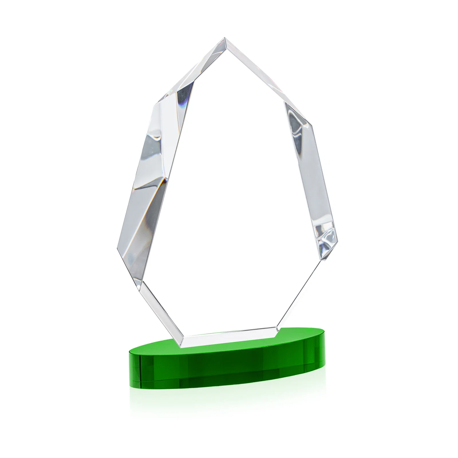 Custom engraved Extra-Thick Optical Crystal Award on an Oval Base, awards for company anniversary events