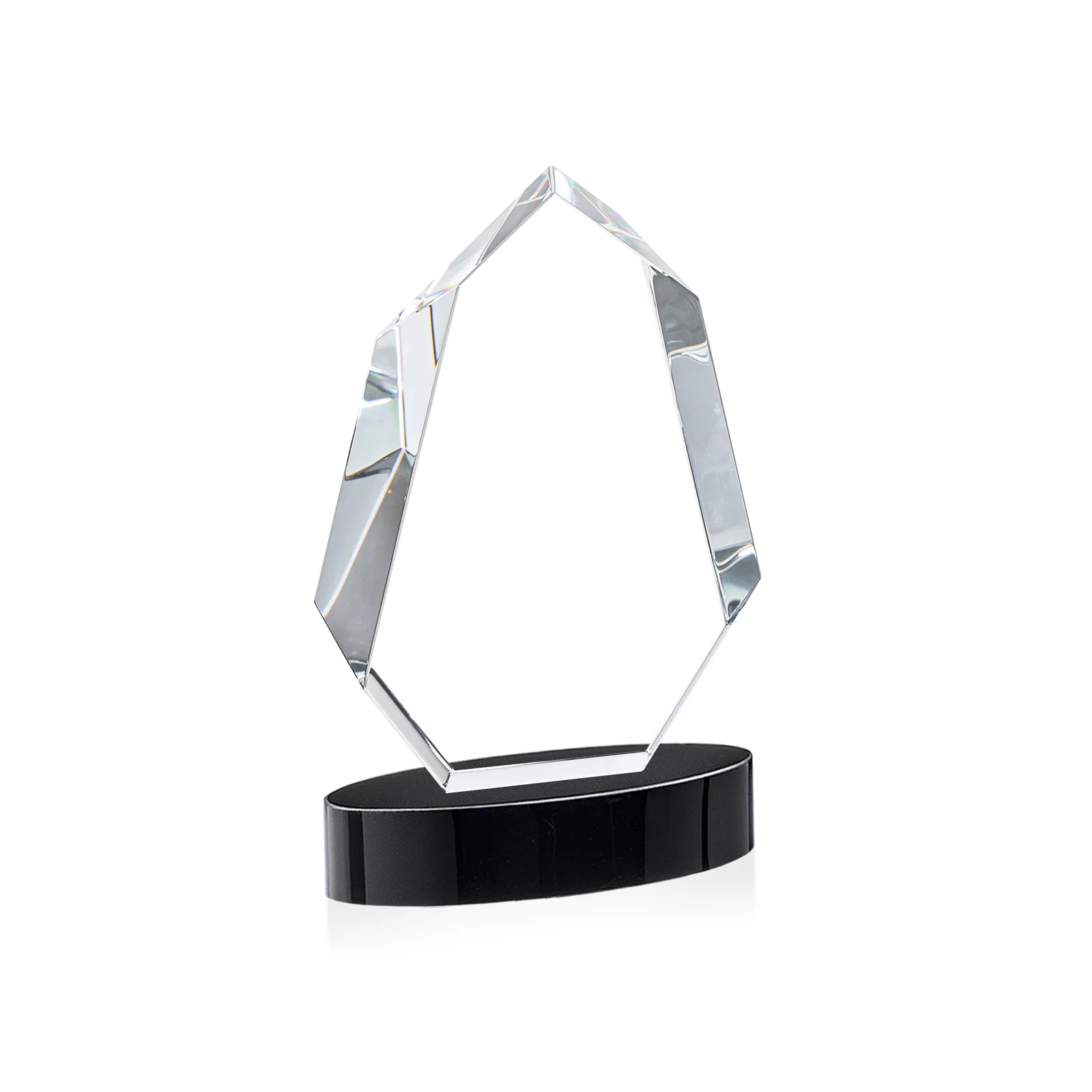 Custom Extra-Thick Optical Crystal Award on an Oval Base, awards, with your logo for employee recognition