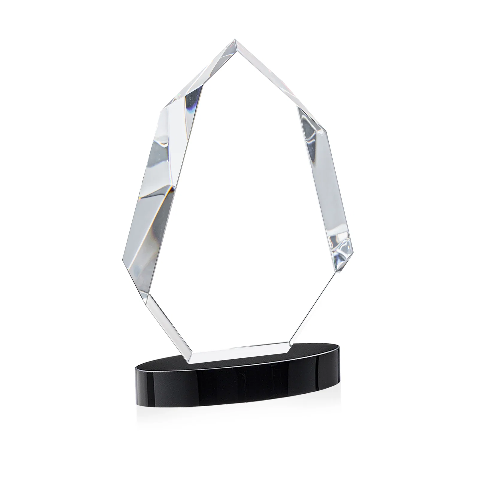 Custom Extra-Thick Optical Crystal Award on an Oval Base, awards, with your logo for service anniversary gifts