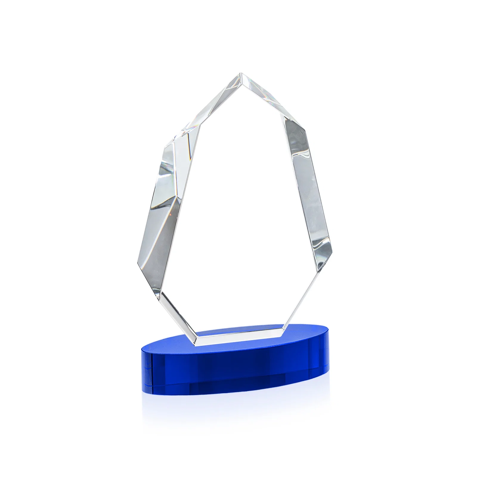 Custom Extra-Thick Optical Crystal Award on an Oval Base, awards, with your logo for sales achievement awards