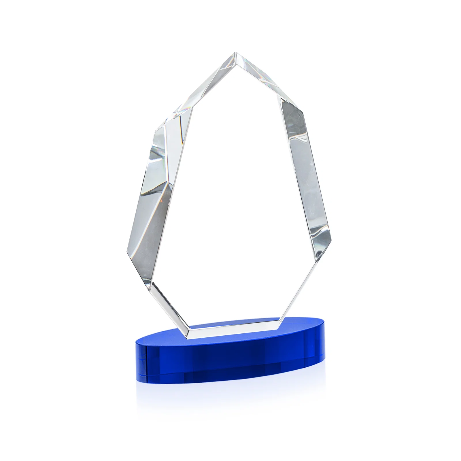 Custom Extra-Thick Optical Crystal Award on an Oval Base, awards, with your logo for retirement presentations