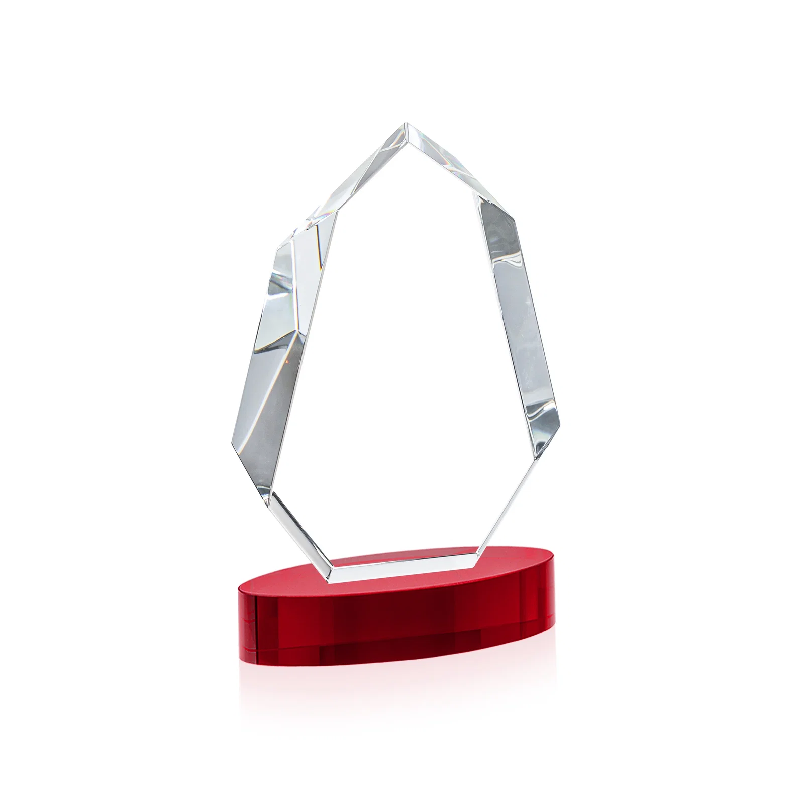 Custom Extra-Thick Optical Crystal Award on an Oval Base, awards, with your logo for donor appreciation