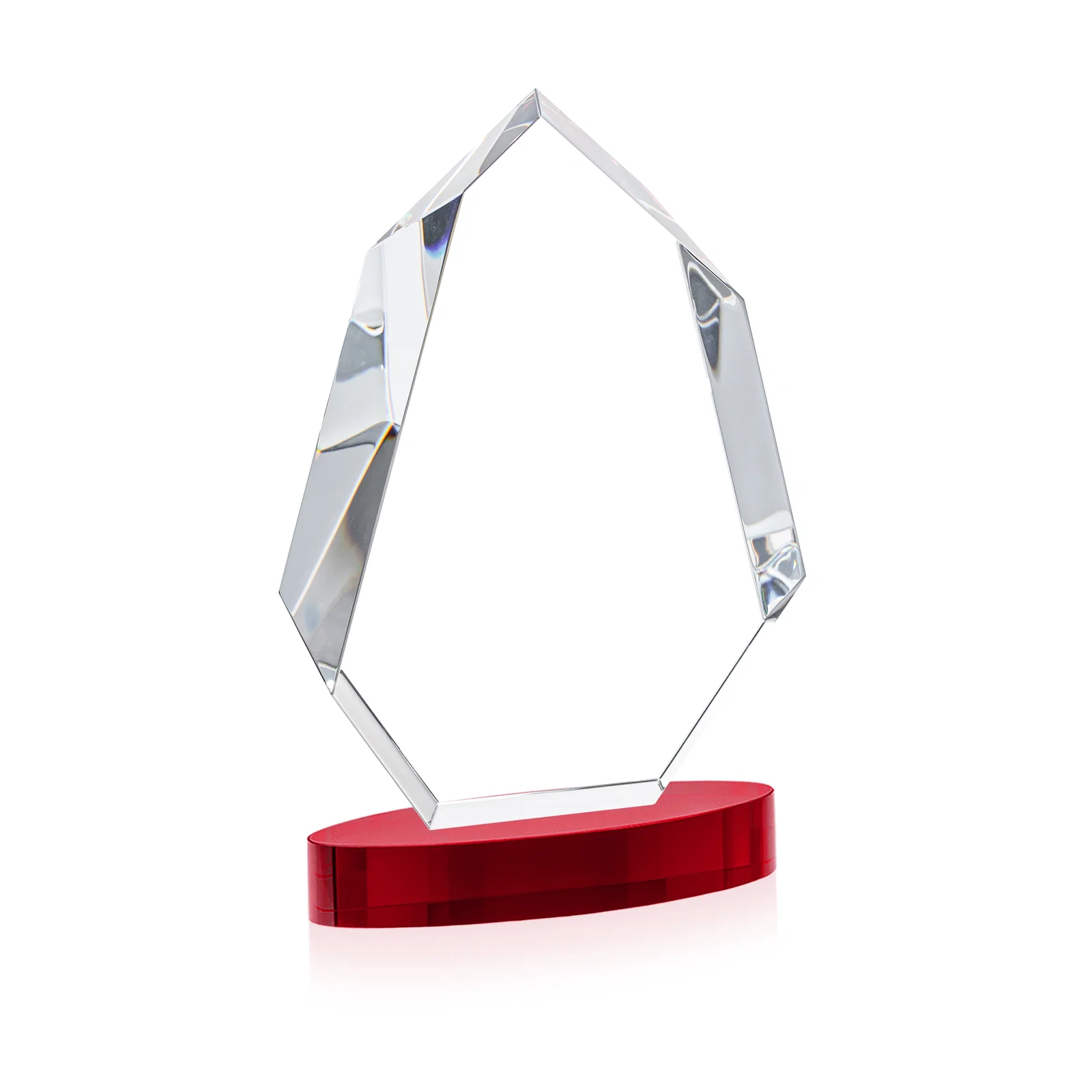 Custom Extra-Thick Optical Crystal Award on an Oval Base, awards, with your logo for safety achievement programs