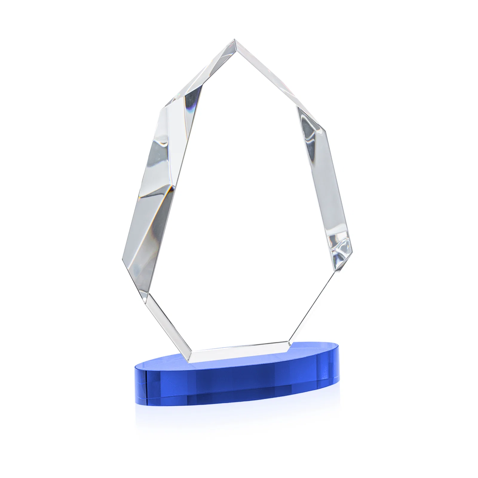Custom Extra-Thick Optical Crystal Award on an Oval Base, awards, with your logo for company anniversary events