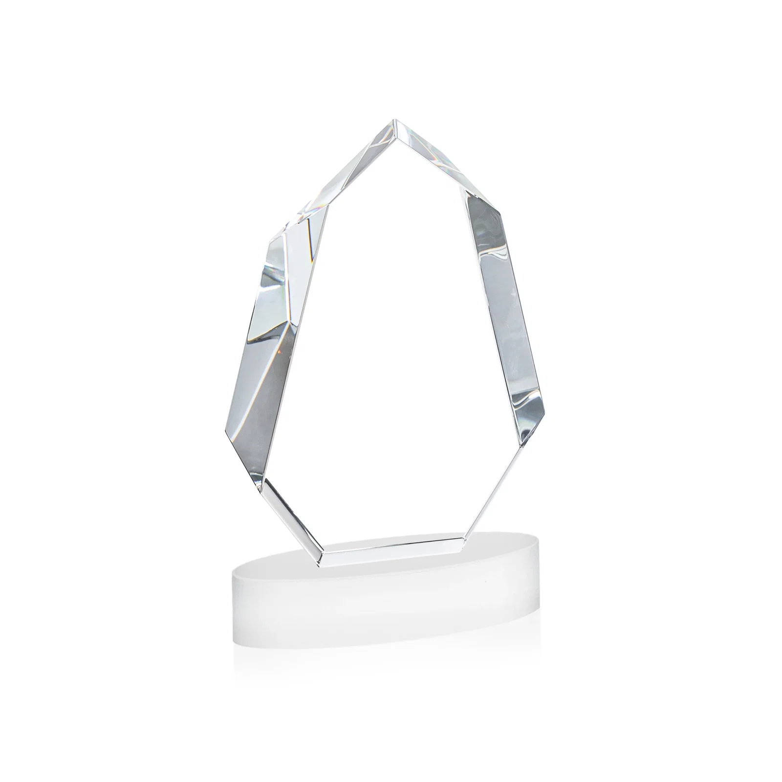 Personalized Extra-Thick Optical Crystal Award on an Oval Base, awards, with your logo for employee recognition