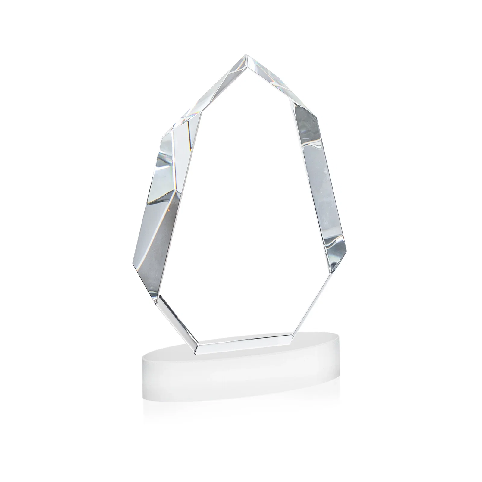 Personalized Extra-Thick Optical Crystal Award on an Oval Base, awards, with your logo for corporate award ceremonies