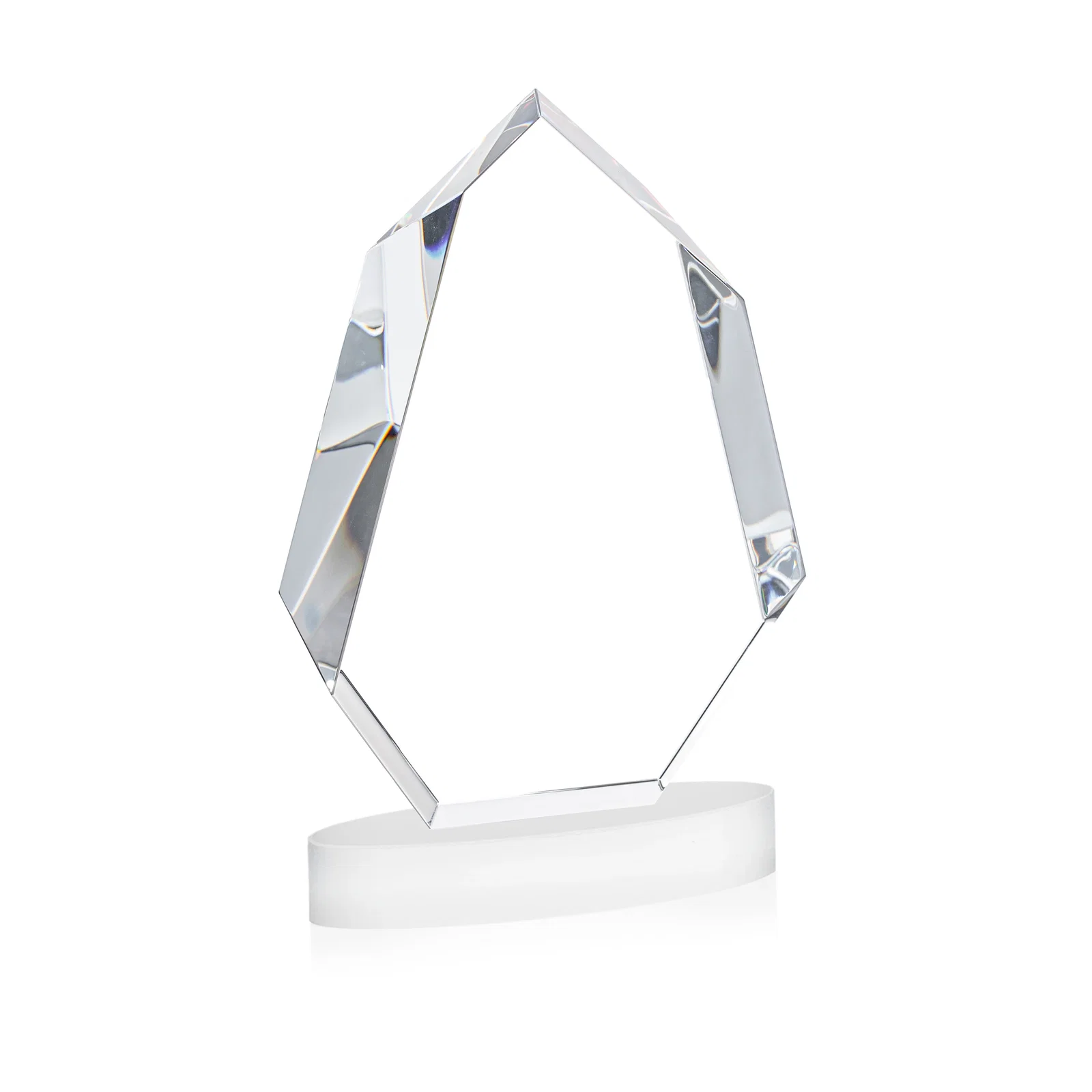 Personalized Extra-Thick Optical Crystal Award on an Oval Base, awards, with your logo for service anniversary gifts