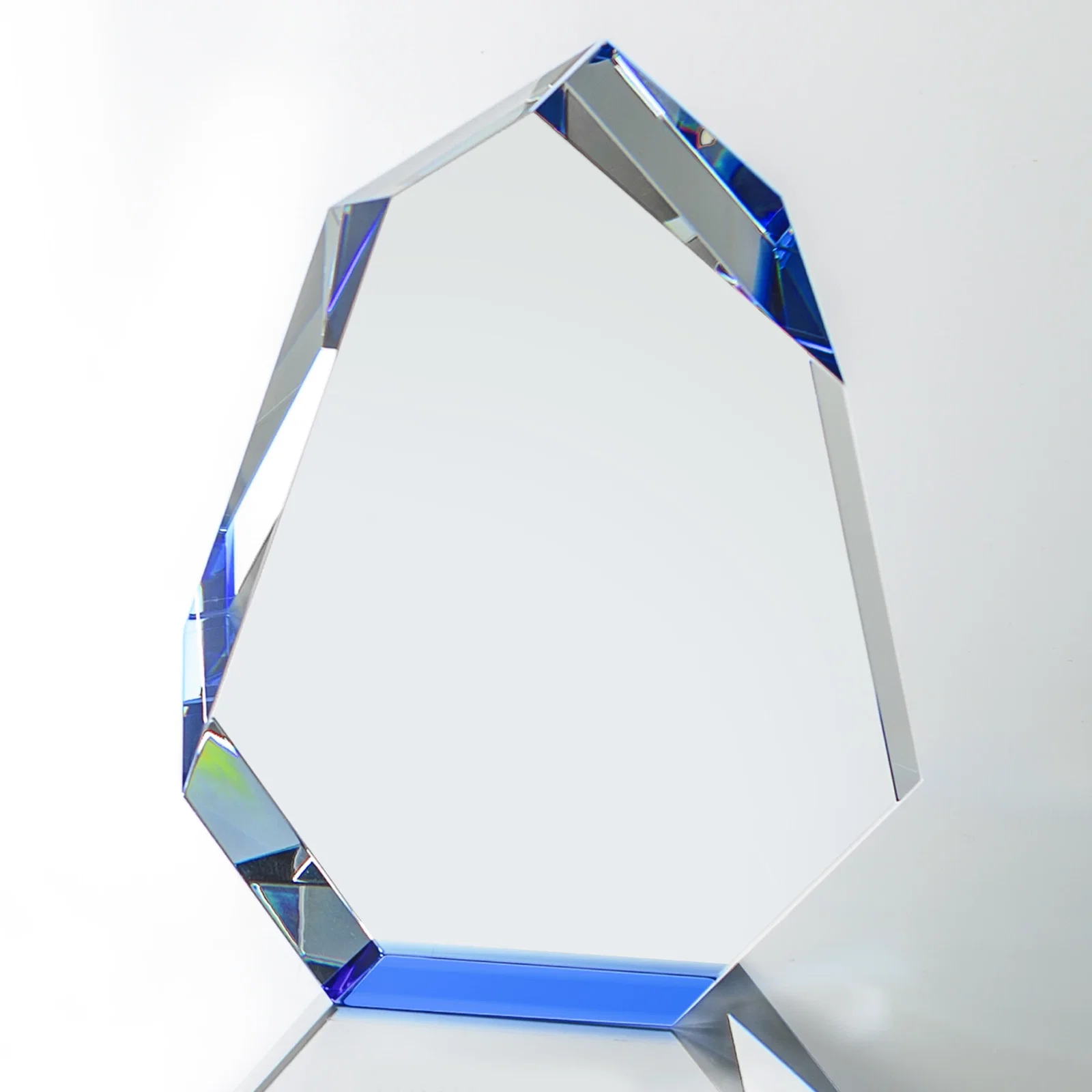 Promotional Interchanging-Bevel Optical Crystal Award With Sapphire Base, awards for service anniversary gifts