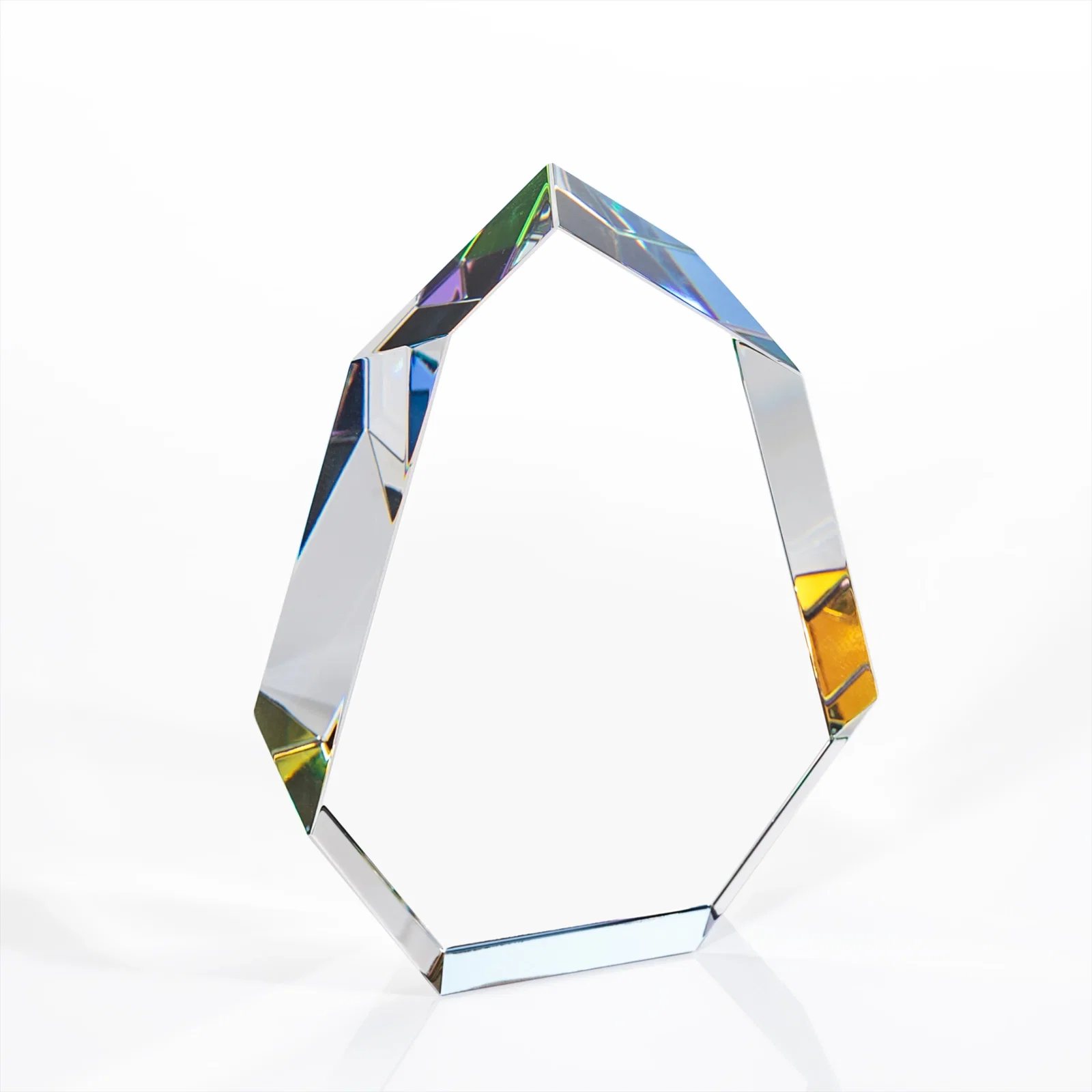 Promotional Interchanging-Bevel Optical Crystal Award With Sapphire Base, awards for sales achievement awards