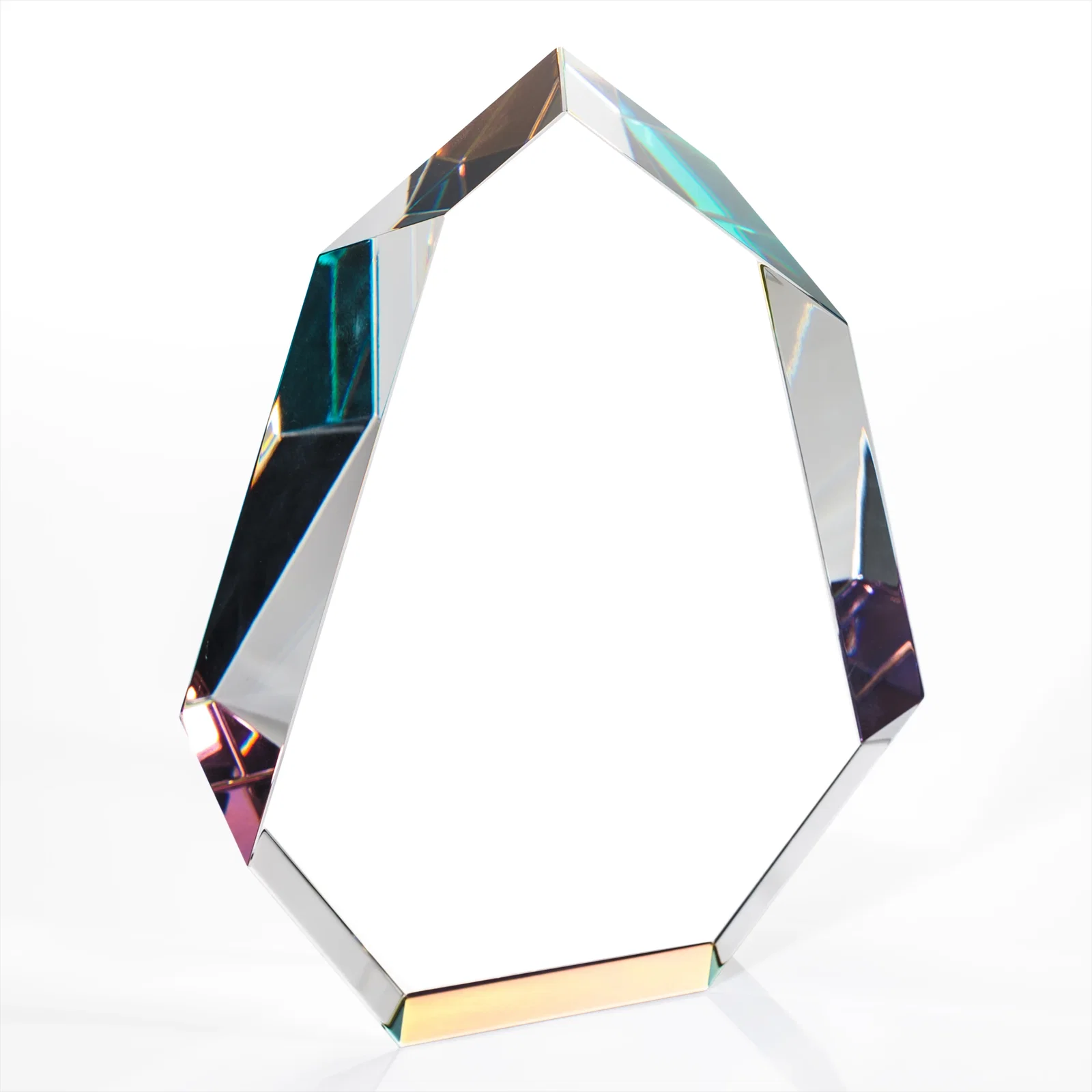 Promotional Interchanging-Bevel Optical Crystal Award With Sapphire Base, awards for team milestone celebrations